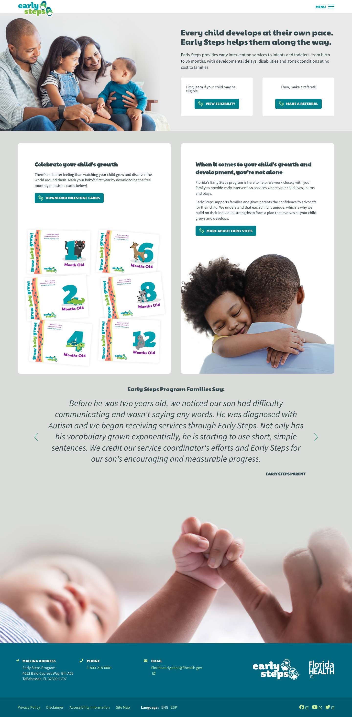 Home - FDOH Early Steps - Full Screenshot