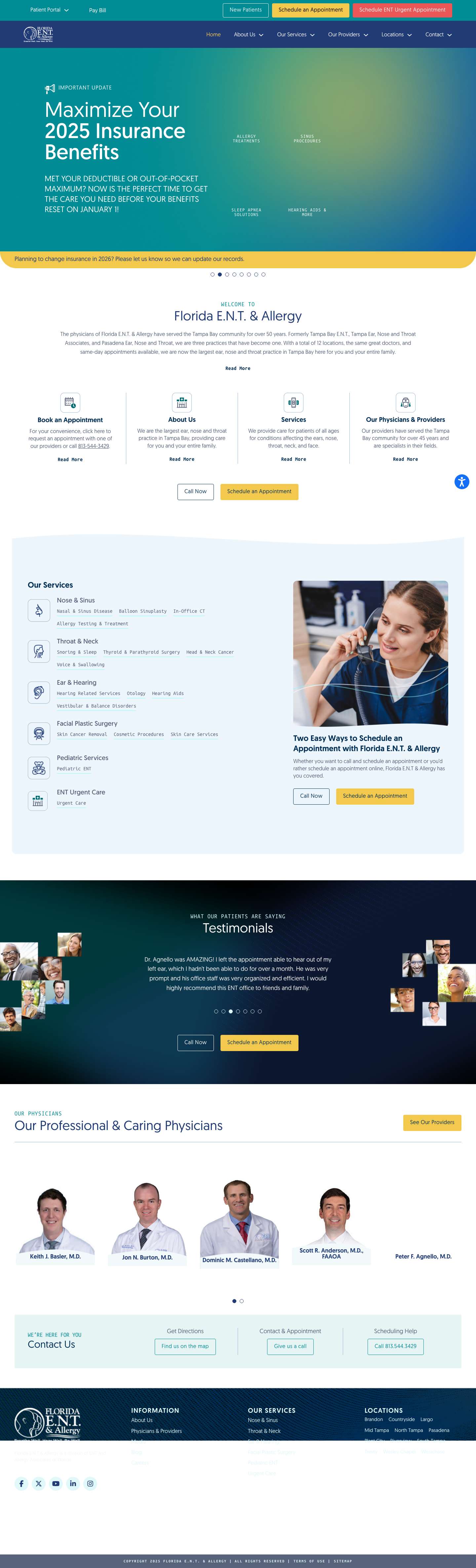 Florida E.N.T. & Allergy | Breathe Well, Hear Well, Be Well - Full Screenshot