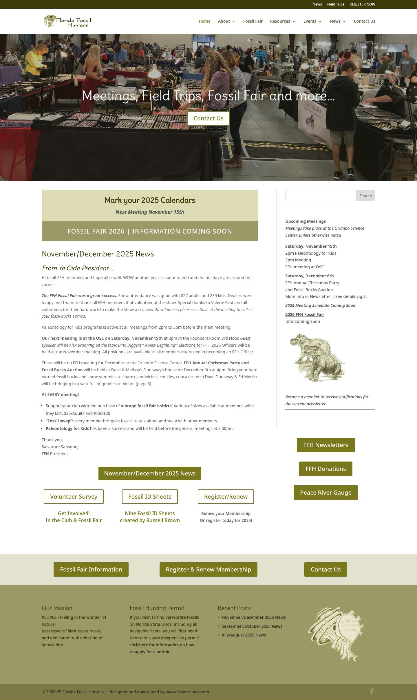 Florida Fossil Hunters | We Touch and Preserve the Past - Full Screenshot