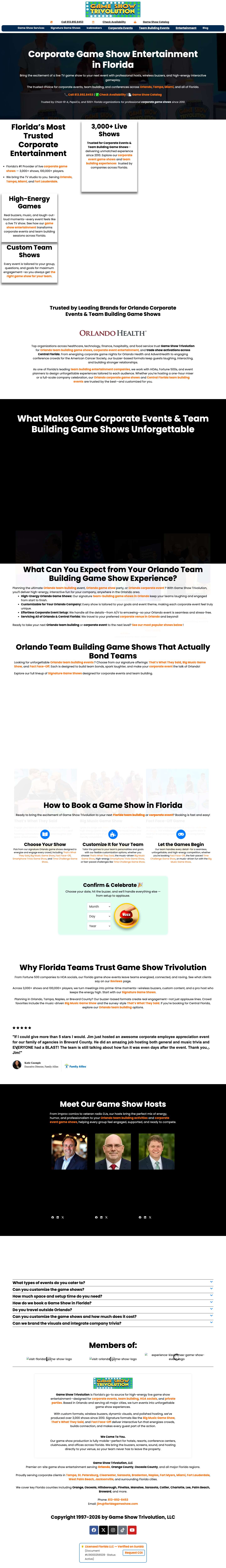 Corporate Game Show Florida | Interactive Team Building - Full Screenshot