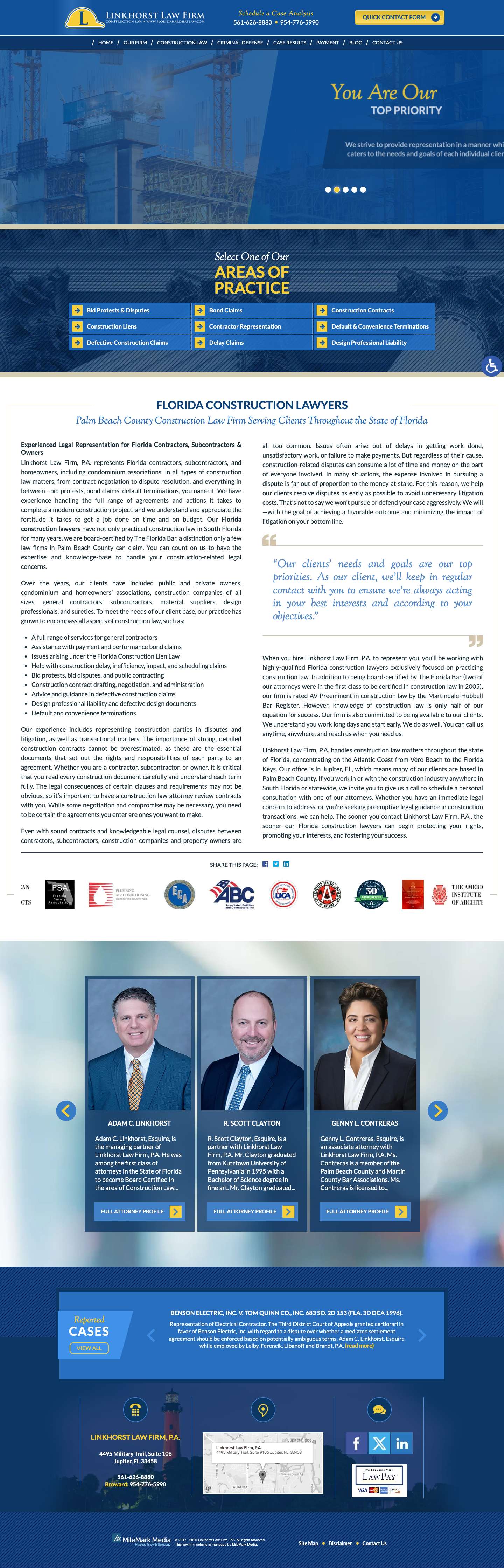 Florida Construction Lawyer - Full Screenshot