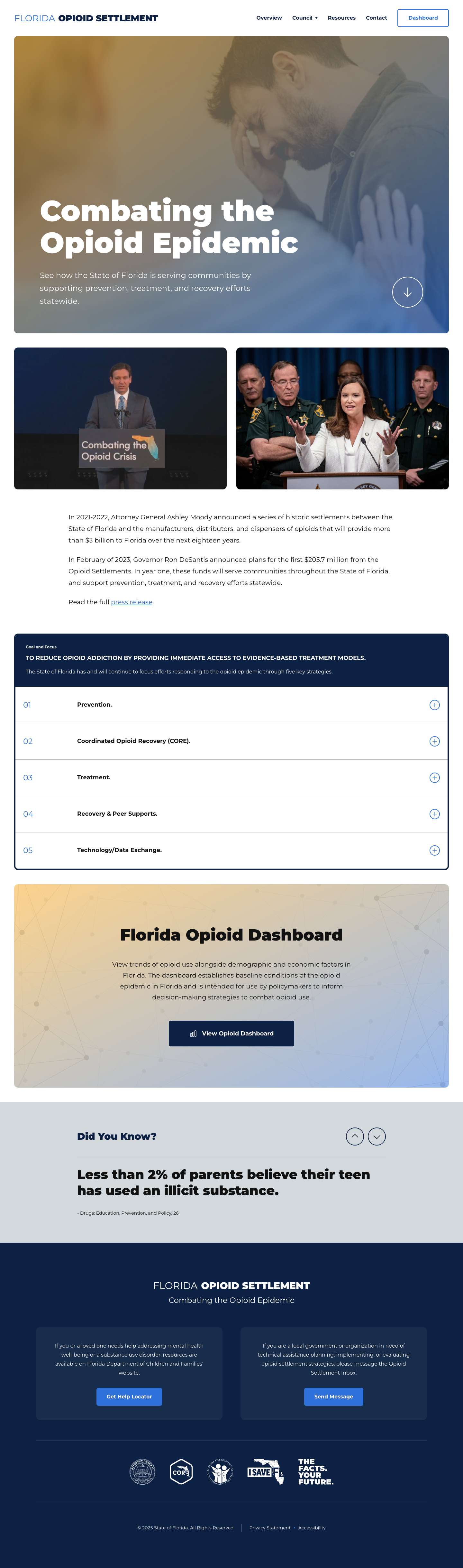 Florida Opioid Settlement - Full Screenshot