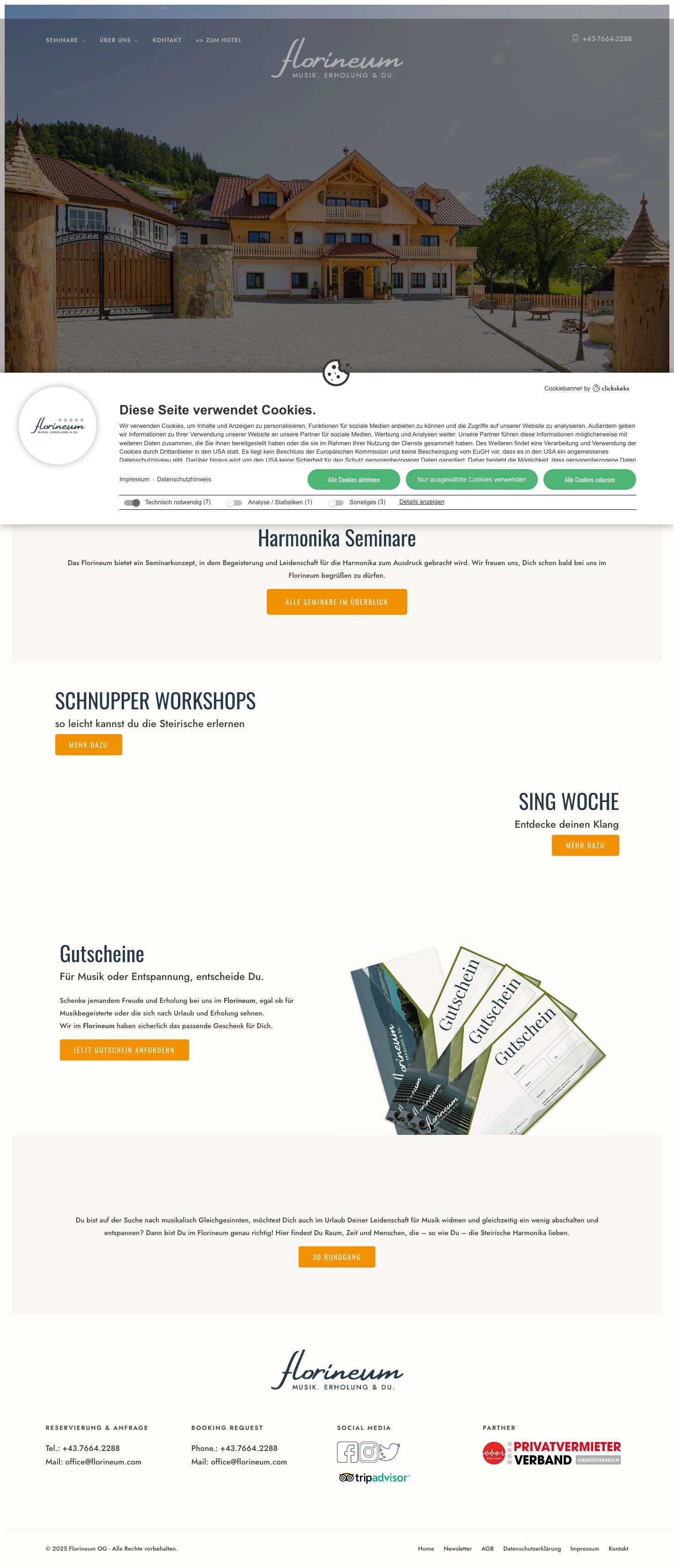 Willkommen im Florineum! Einem Ort zum gemeinsam musizieren. - Full Screenshot