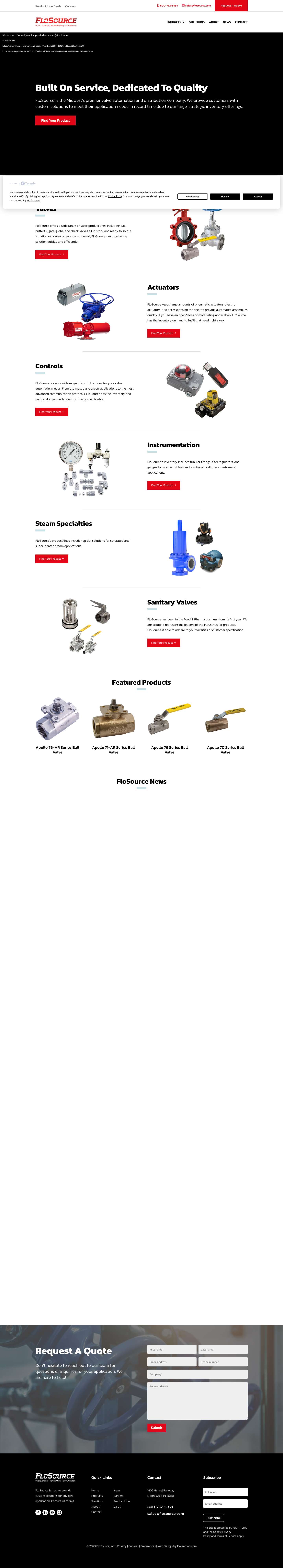 FloSource Inc – Family Owned, Distributor of Valves - Full Screenshot