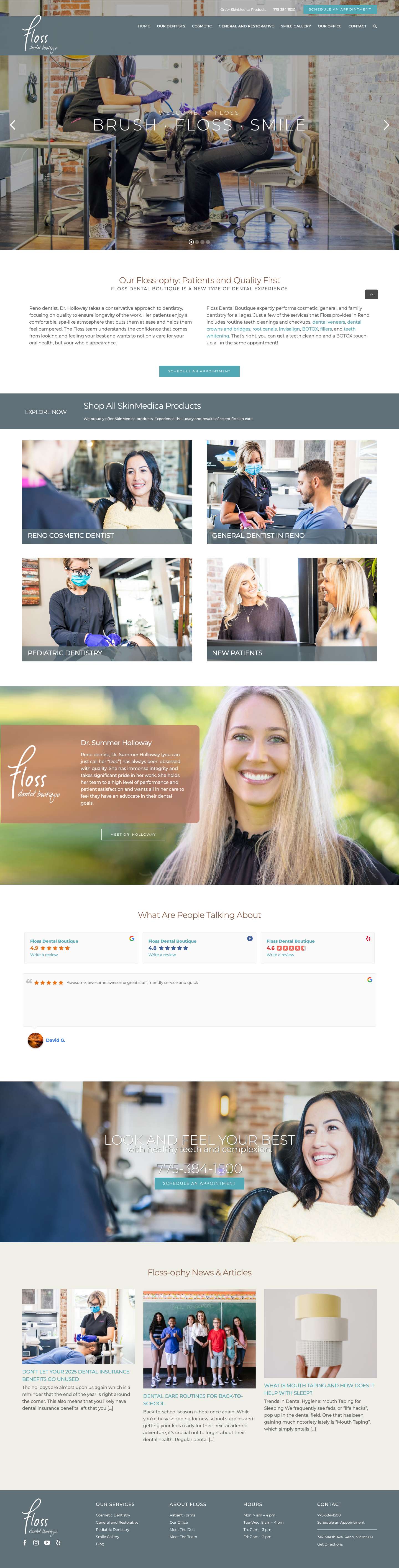 Reno Dentist | Floss Dental Boutique | Cosmetic Dentist - Full Screenshot