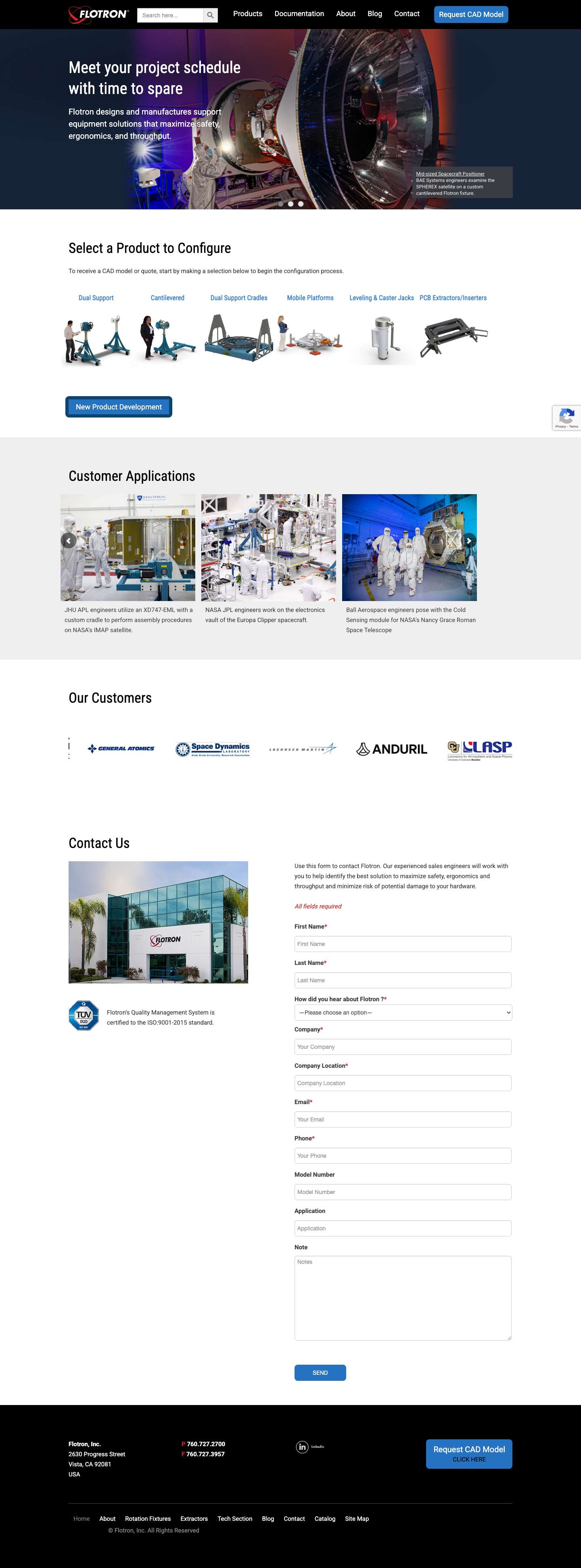 Holding and Rotation Fixtures Manufacturers - Flotron - Full Screenshot