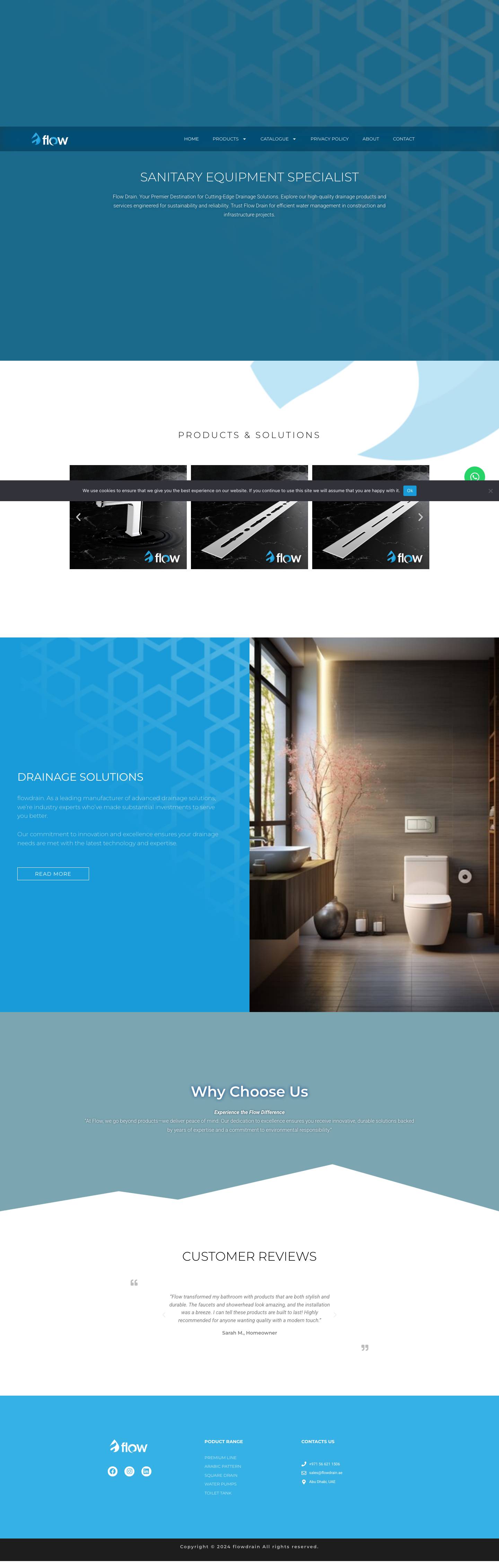 High-Quality Drainage Systems & Components | Shower Drains, WC Systems & More in UAE - Full Screenshot