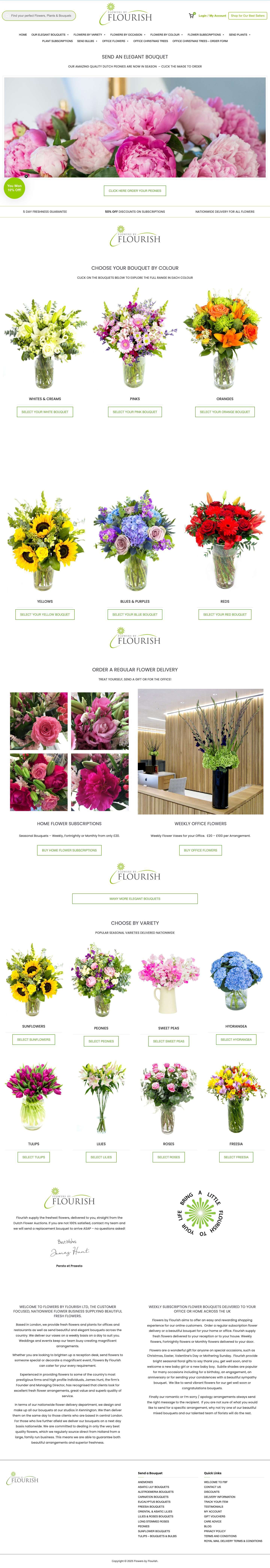Seasonal Flower Subscriptions for Home & Offices by Flowers by Flourish - Full Screenshot