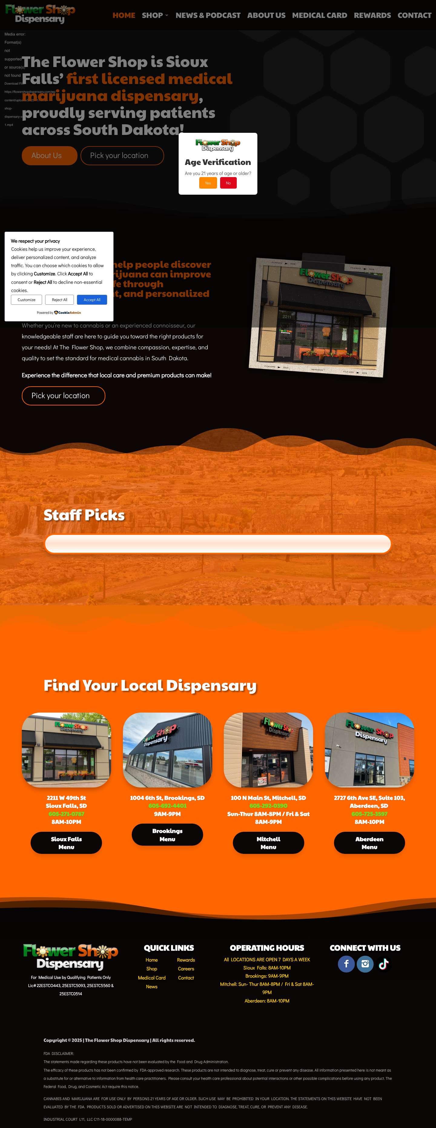 Home - Sioux Falls #1 Dispensary - The Flower Shop - Full Screenshot