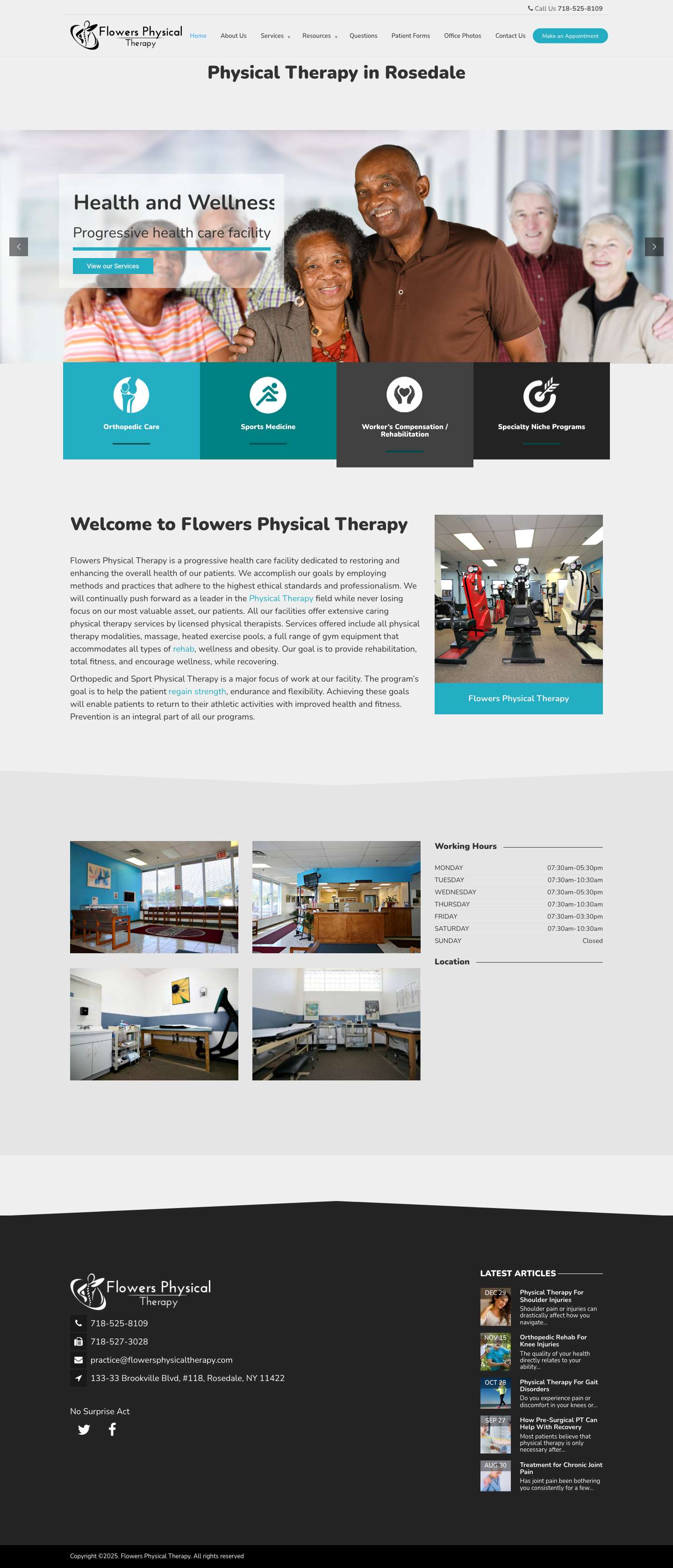 Physical Therapy Queens NY - Flowers Physical Therapy - Full Screenshot