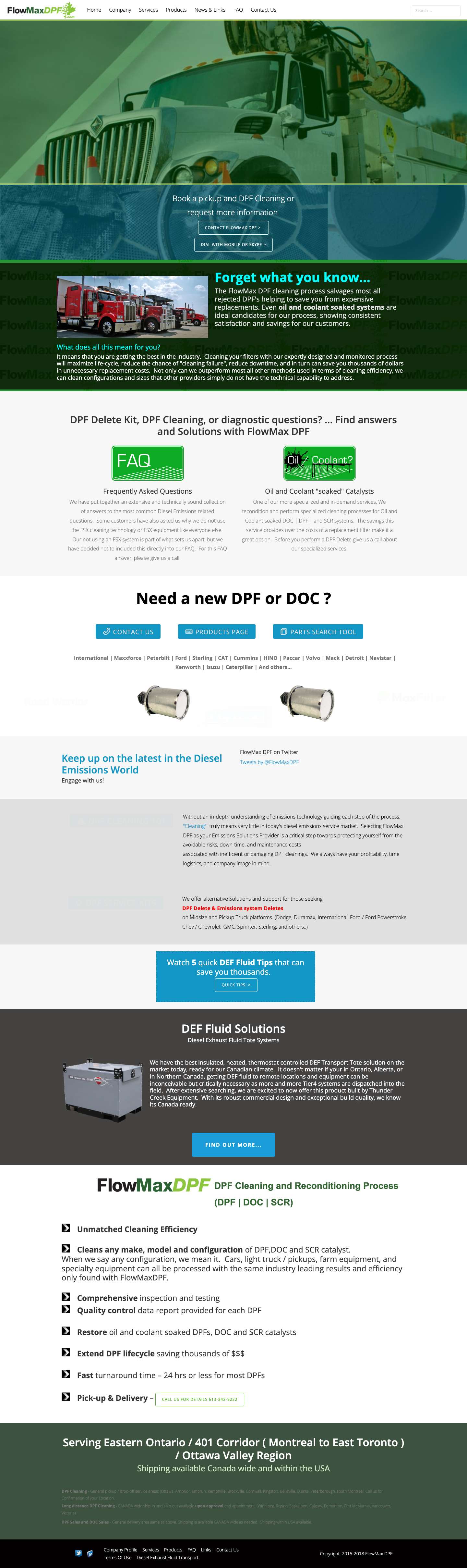 FlowMax DPF – DPF Cleaning & Diesel Emissions Solutions - Full Screenshot