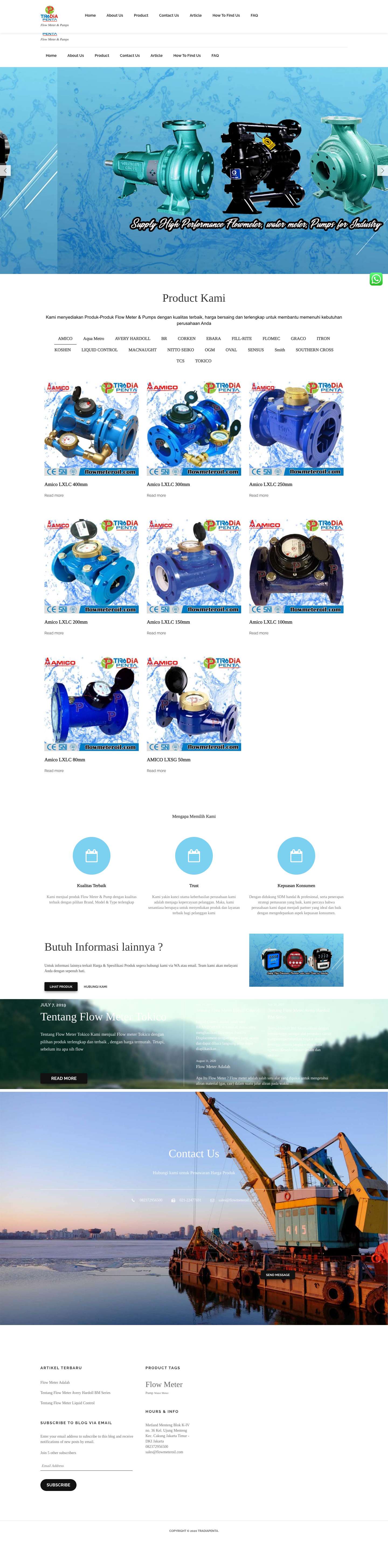 Home - Flow Meter & Pump - Full Screenshot