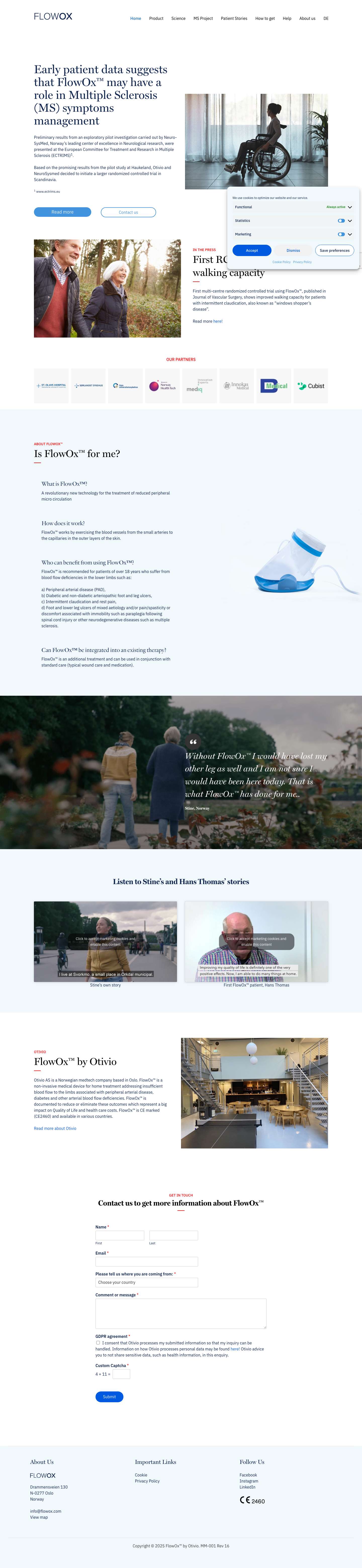 Flowox by Otivio – Novel system for treatment of blood flow deficiency - Full Screenshot