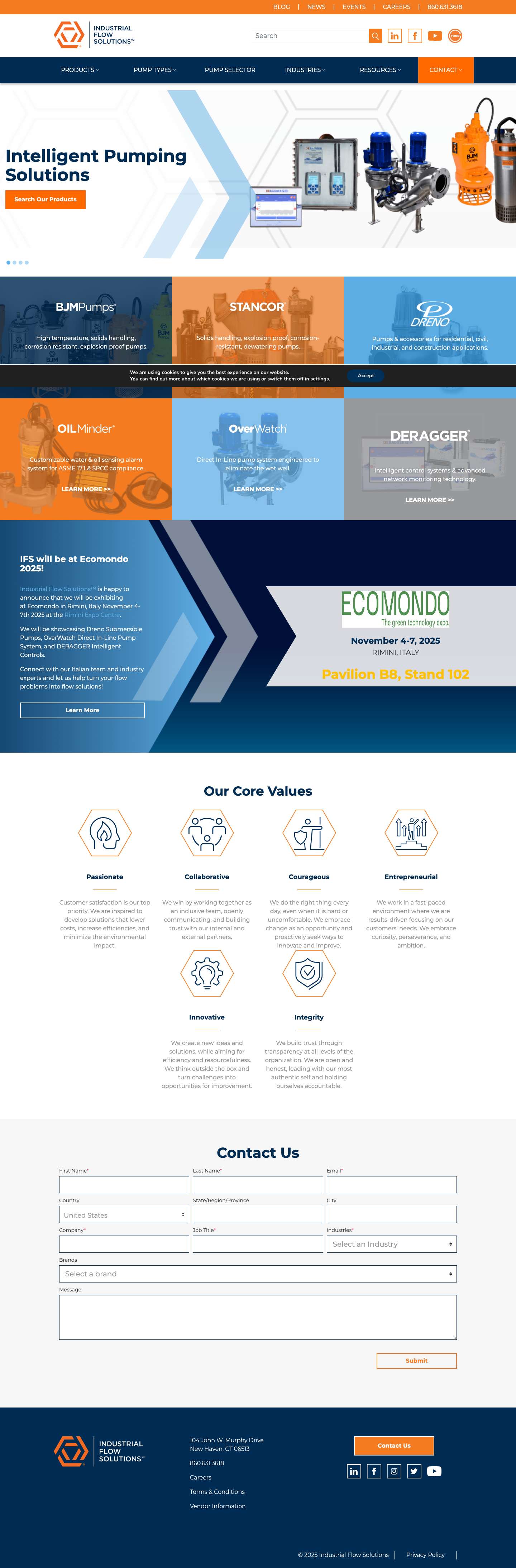 Wastewater Pump Systems Manufacturer | Industrial Flow Solutions - Full Screenshot