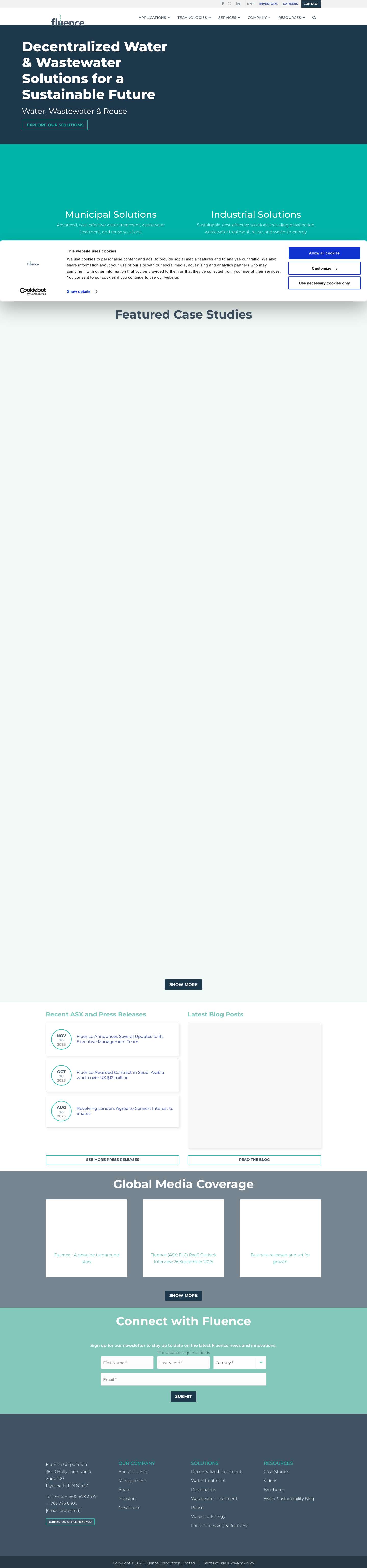 Global Water & Wastewater Solutions | Fluence - Full Screenshot