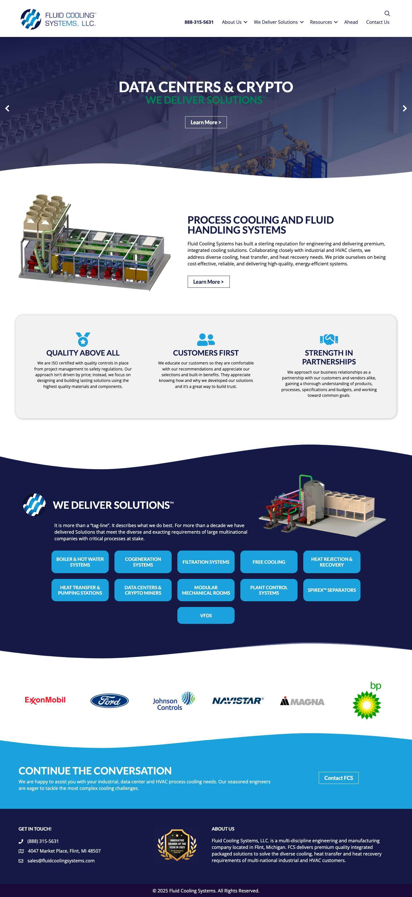 Industrial Cooling Solutions by Fluid Cooling Systems | Premium & Energy-Efficient - Full Screenshot