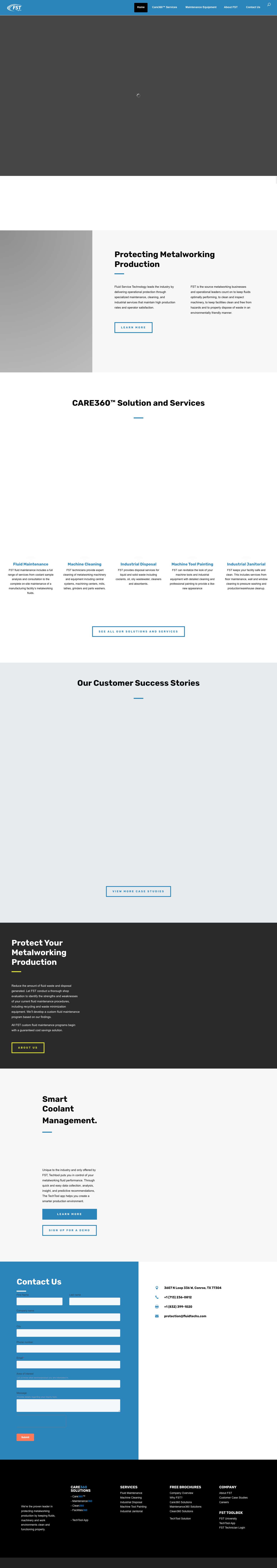 Coolant Management and Machine Cleaning Services - Fluid Service Technologies - Full Screenshot