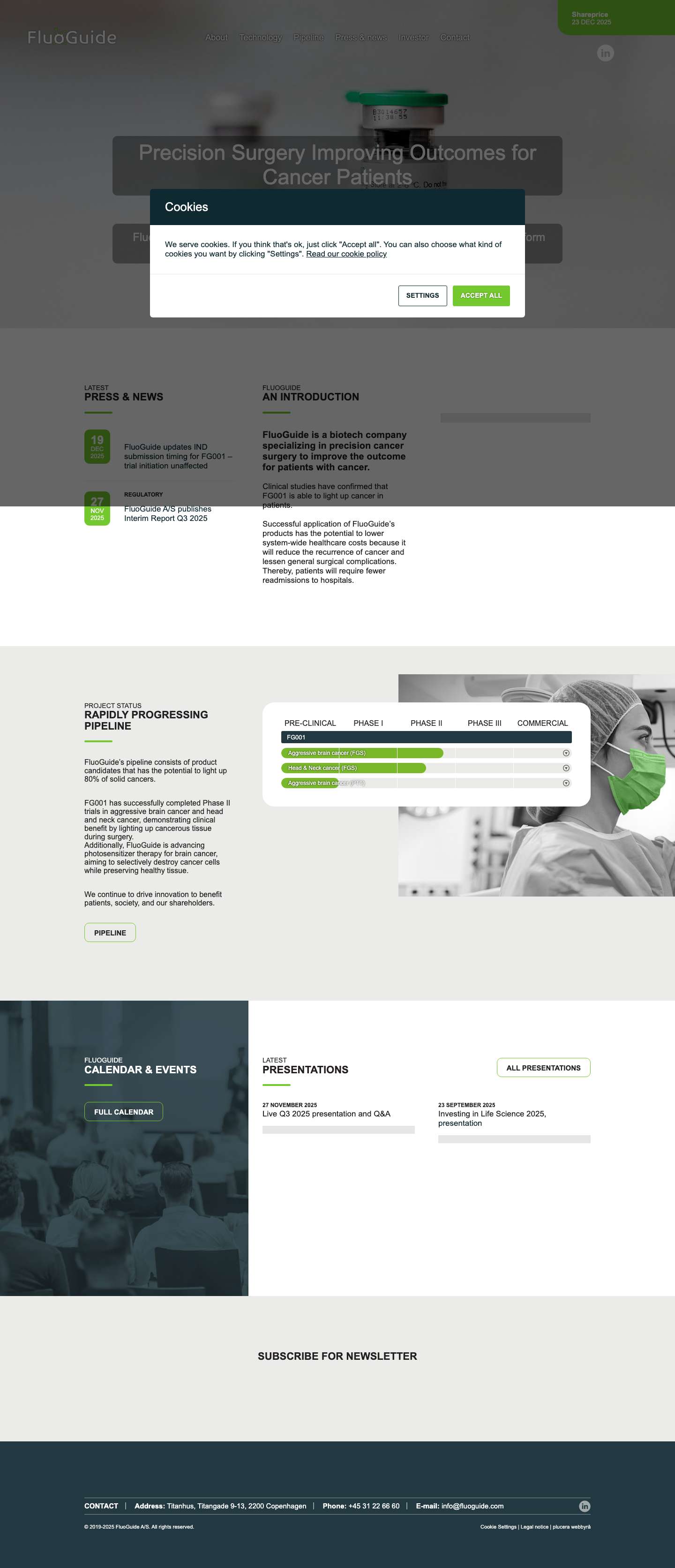 Precision Surgery Improving Outcomes for Cancer Patients - FluoGuide A/S - Full Screenshot