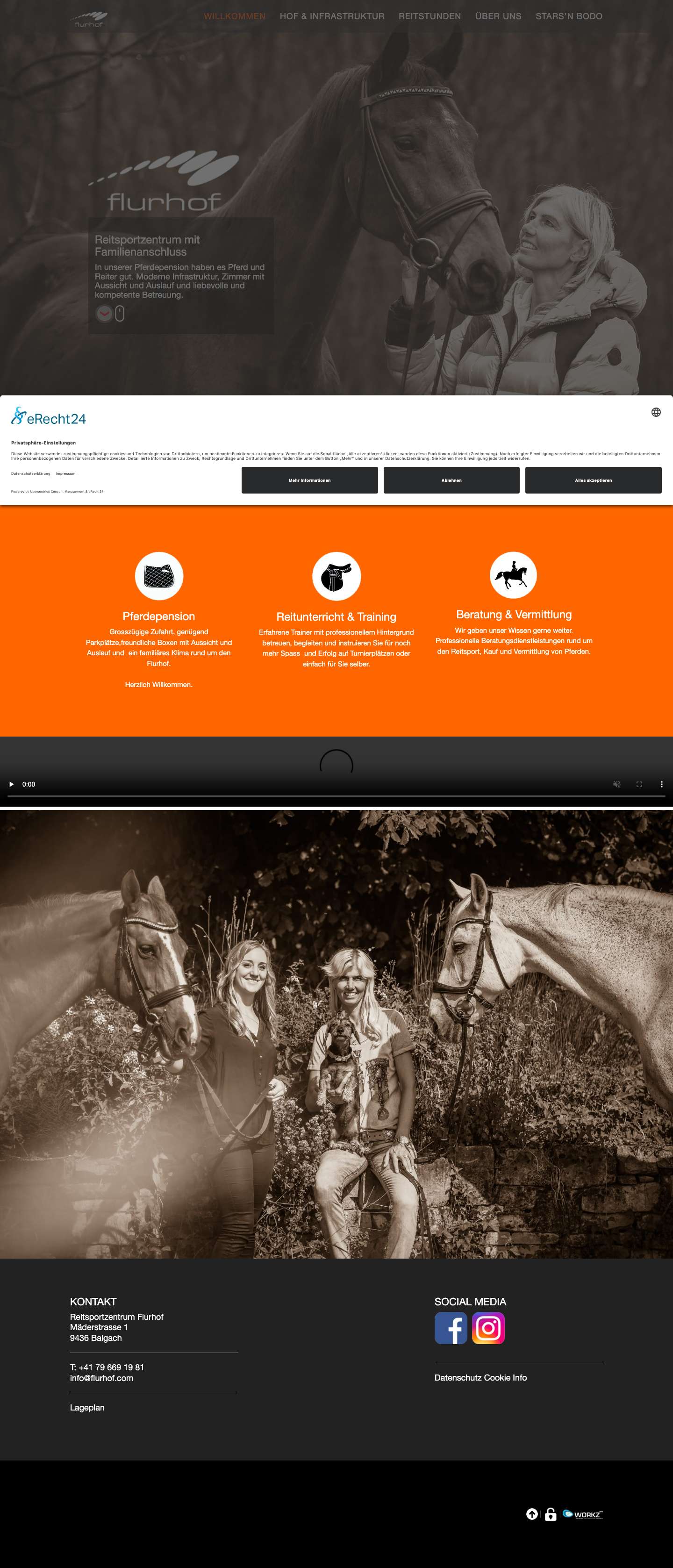 Flurhof Reitsportzentrum Balgach - Full Screenshot