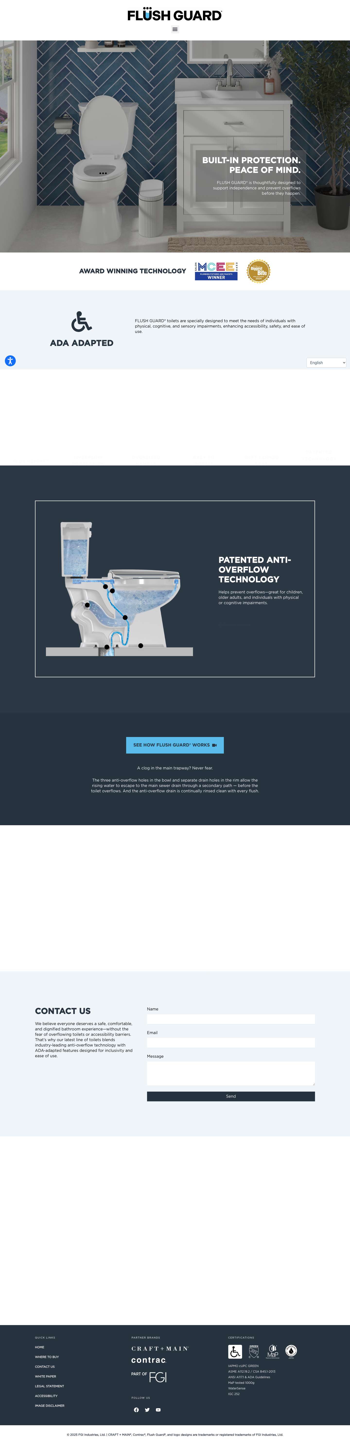 Flush Guard® Toilets - Flush Guard® Anti-Overflow Toilets - Full Screenshot