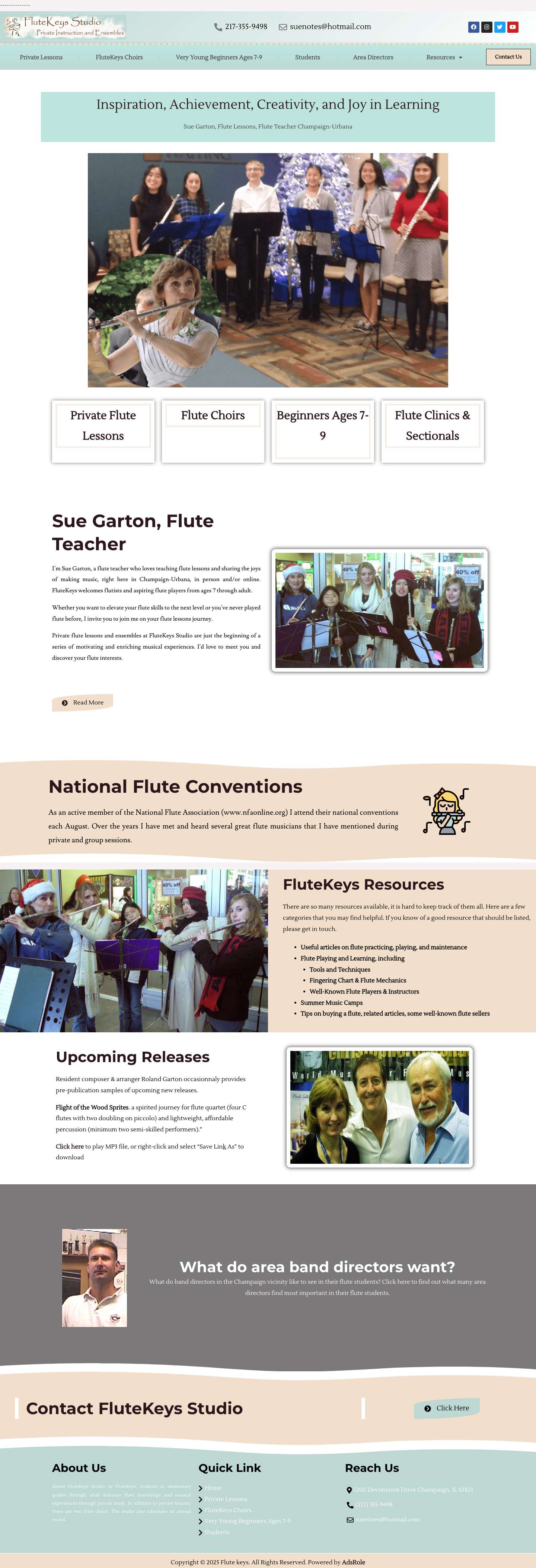 Flute Lessons|Flute Teacher - Flute Lessons Sue Garton Champaign-Urbana - Full Screenshot
