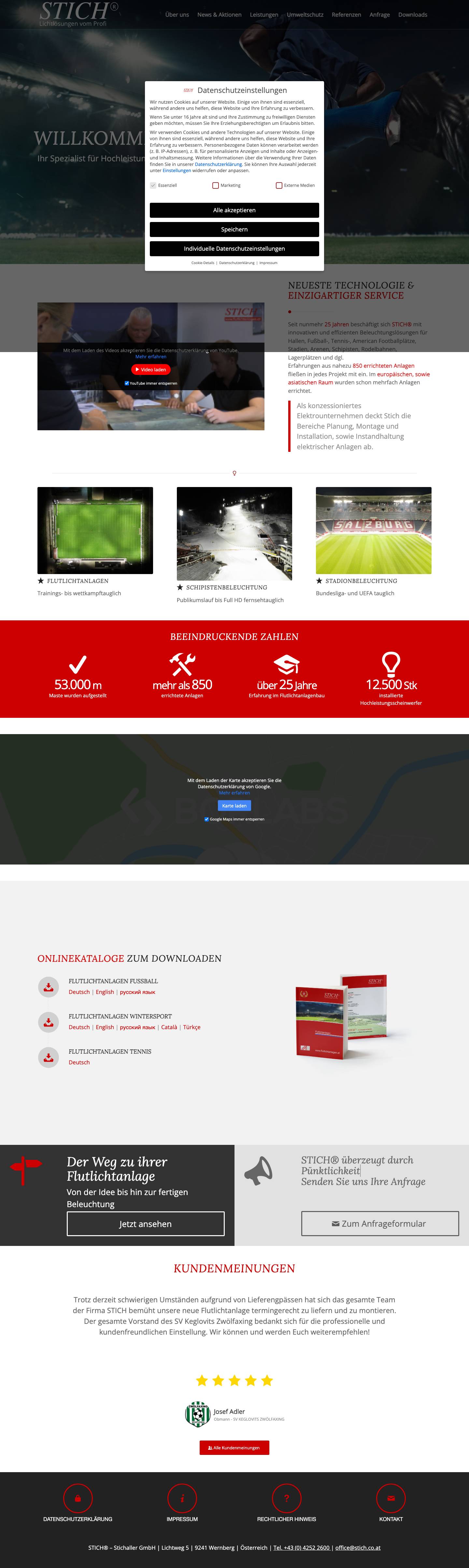 Startseite - STICH - Lichtlösungen vom ProfiNach oben scrollen - Full Screenshot