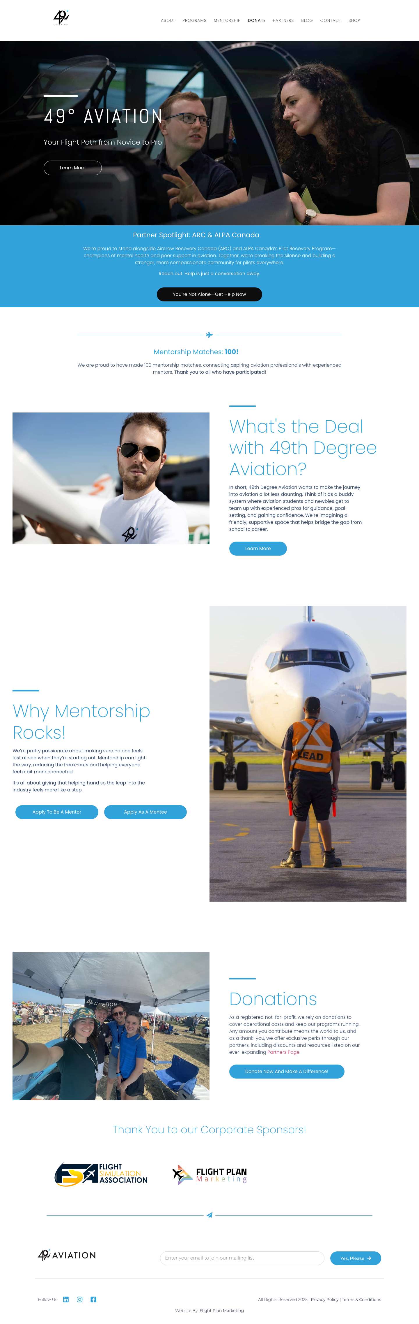 Home - 49th Degree Aviation - Full Screenshot