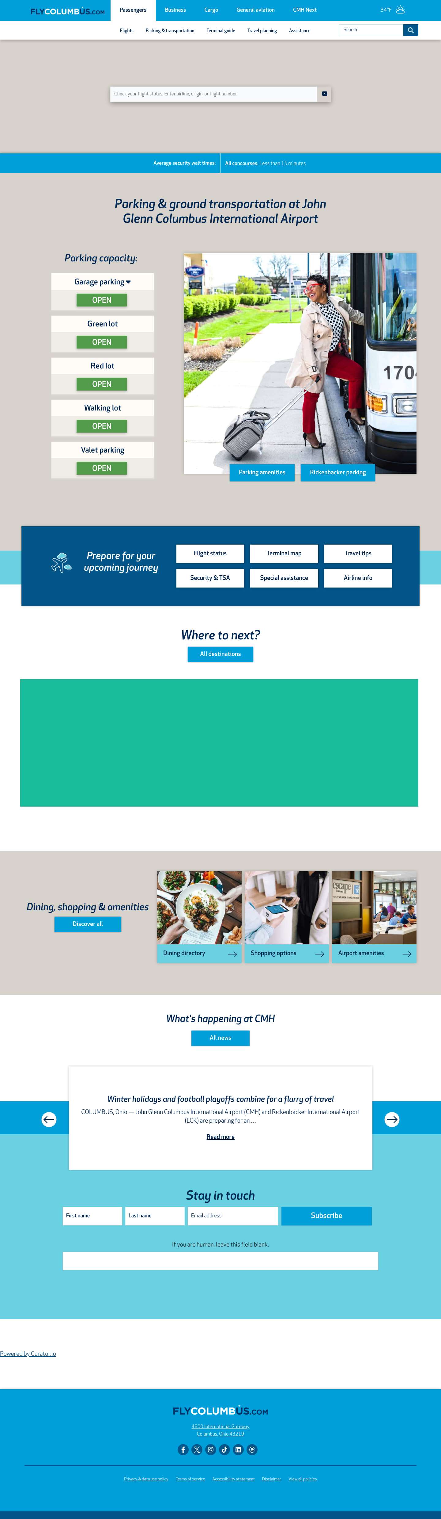 Columbus Airports - John Glenn (CMH), Rickenbacker (LCK), and Bolton Field (TZR) - Full Screenshot