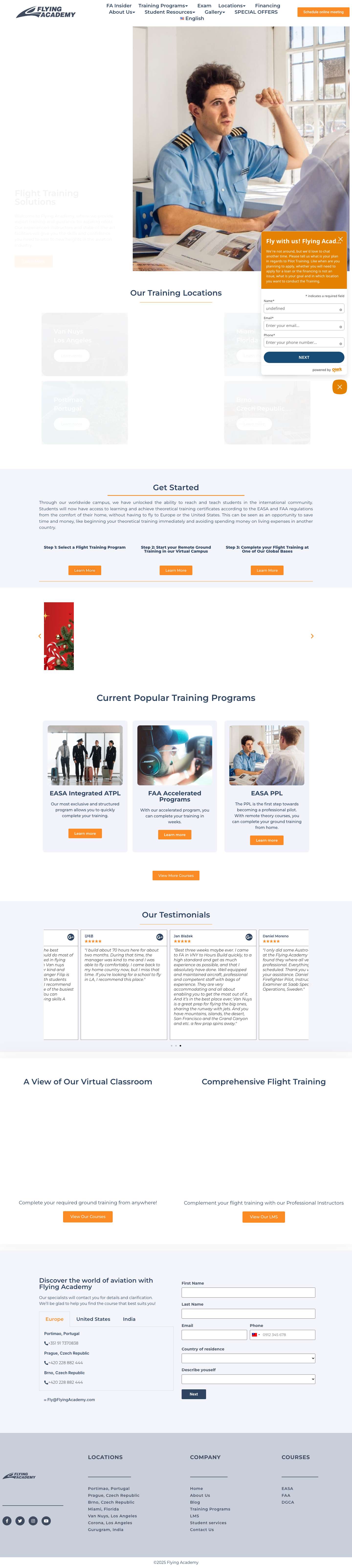 Flying Academy | Professional Pilot Training – Your easiest way to aviation - Full Screenshot