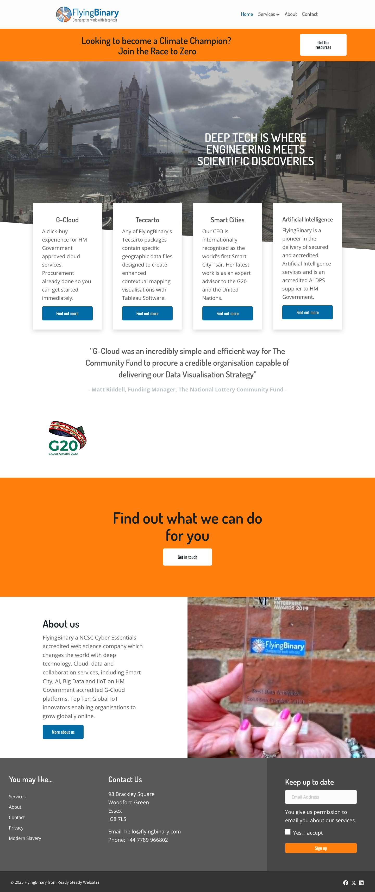 Welcome to FlyingBinary - Full Screenshot