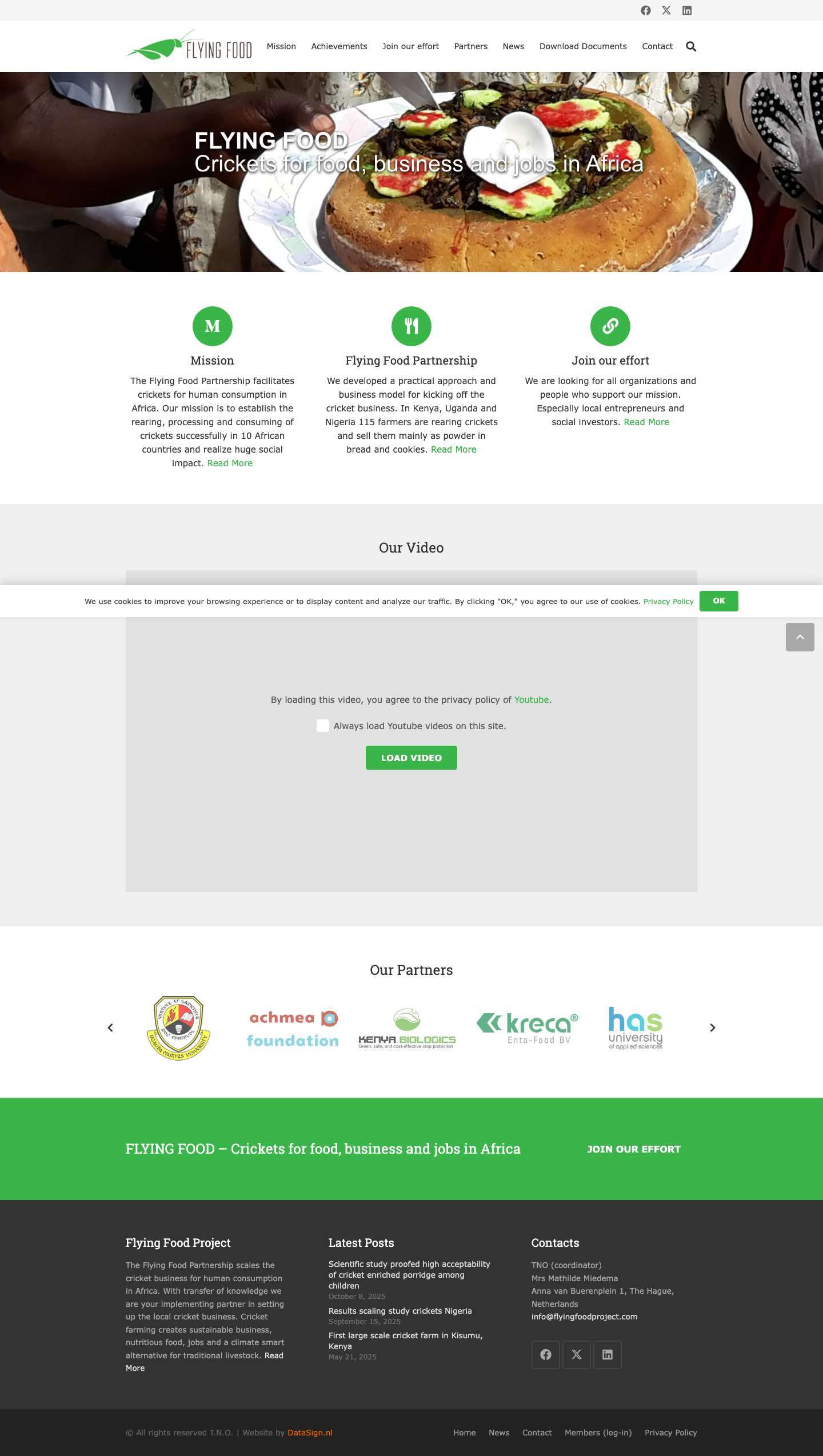 Flying Food Project - Insect Africa, Cricket Rearing, Nutritious Crickets and Insect food. - Full Screenshot