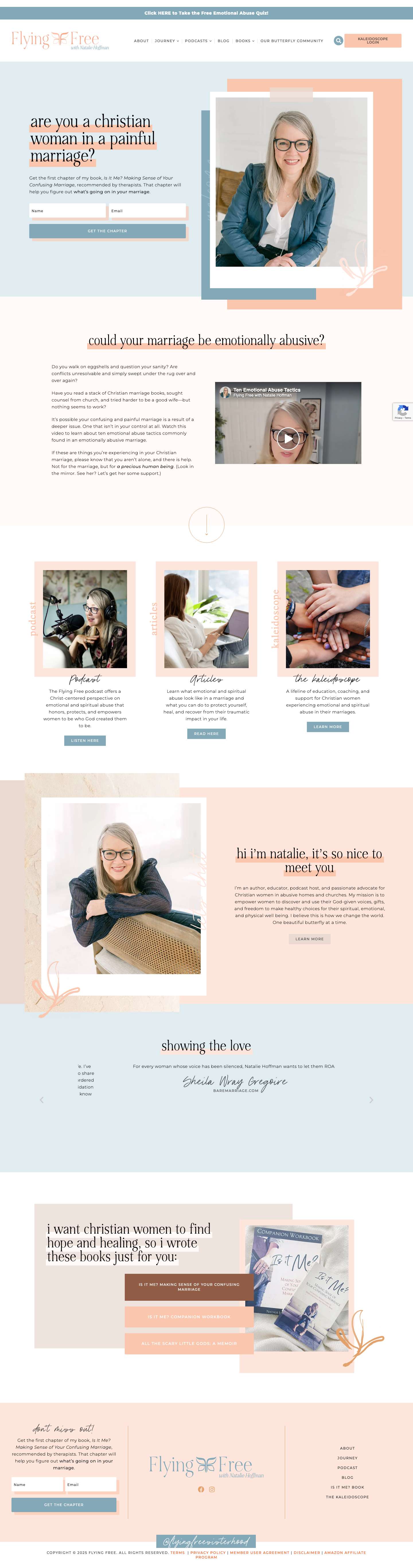 Help for Women in Difficult Christian Marriages | Flying Free - Full Screenshot