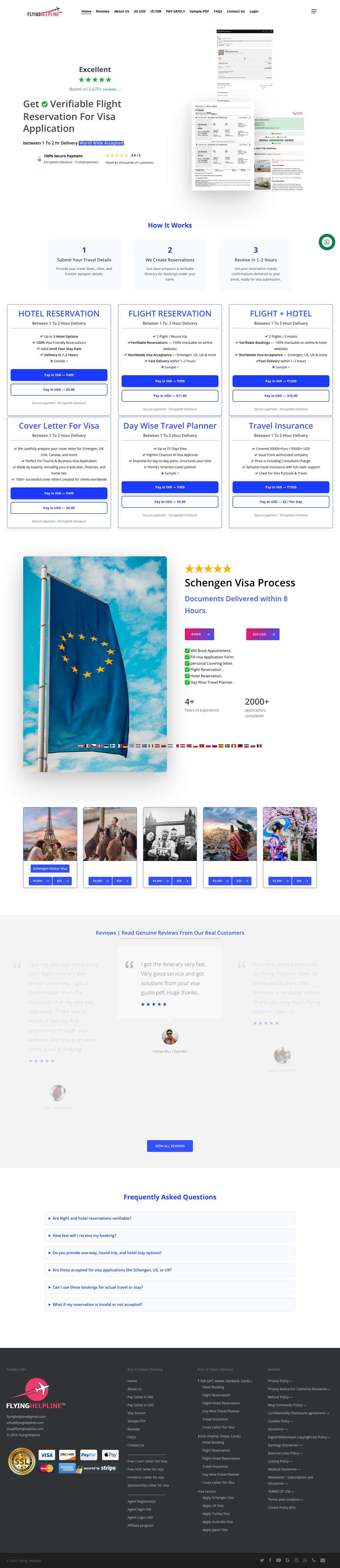 Flight reservation for visa or dummy ticket for visa @ $15 ✅ - Full Screenshot