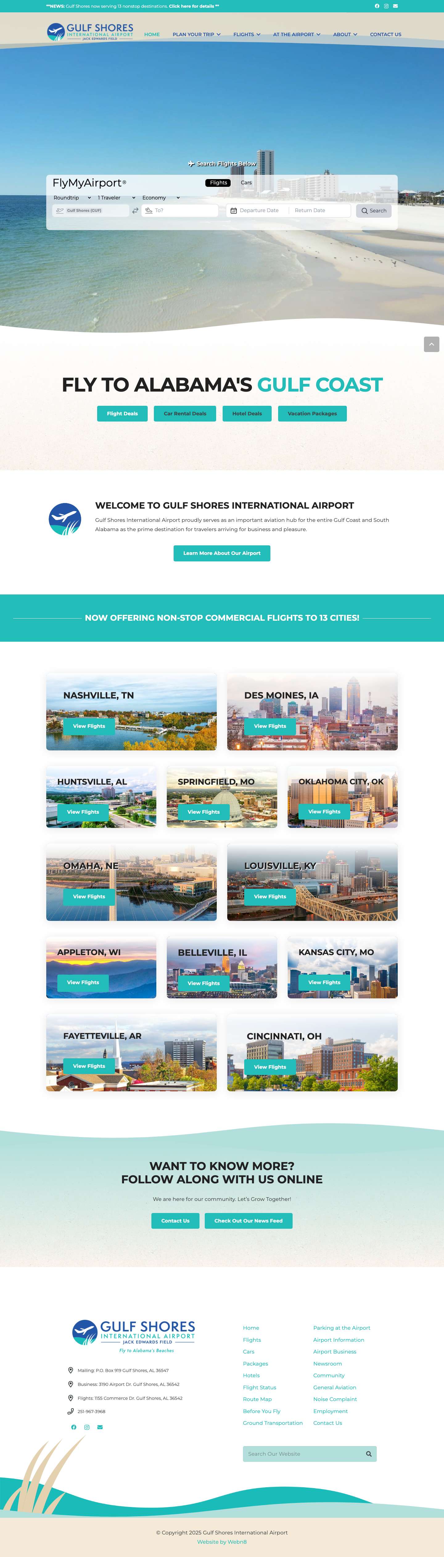 Gulf Shores International Airport GUF Jack Edwards Airport JKA Gulf Shores AL - Full Screenshot