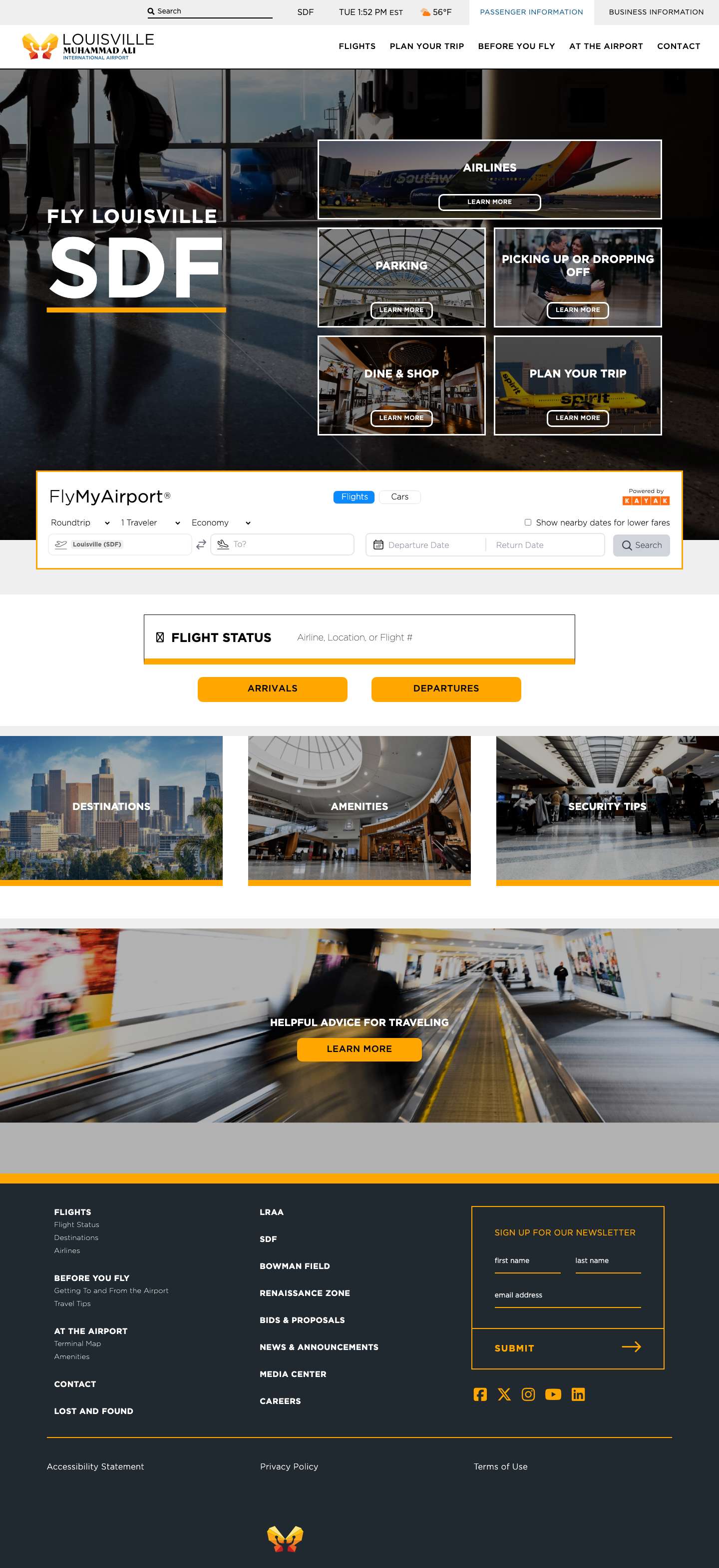 Louisville Muhammad Ali International Airport - Full Screenshot