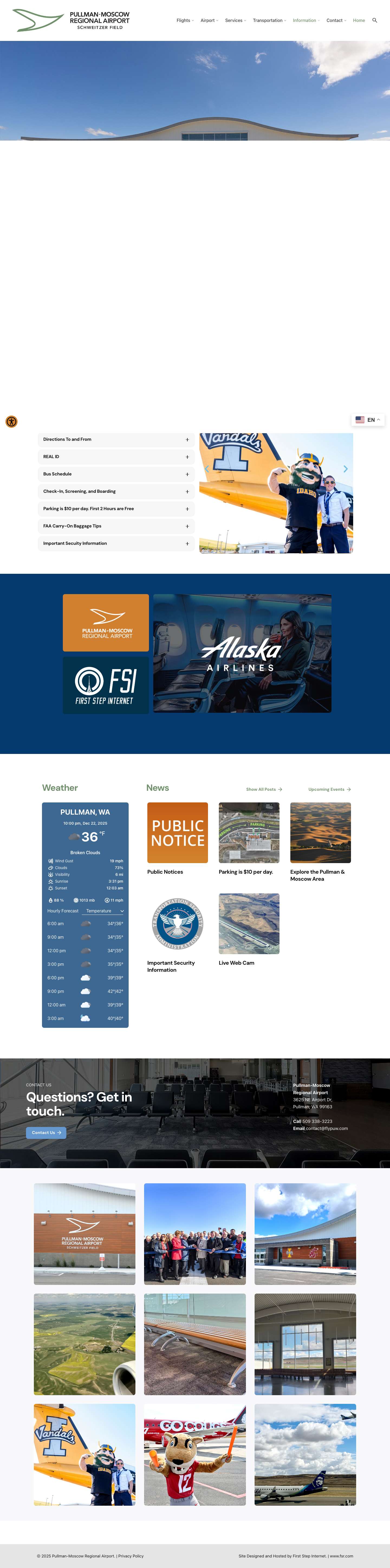 Home - Pullman Moscow Regional Airport - Full Screenshot