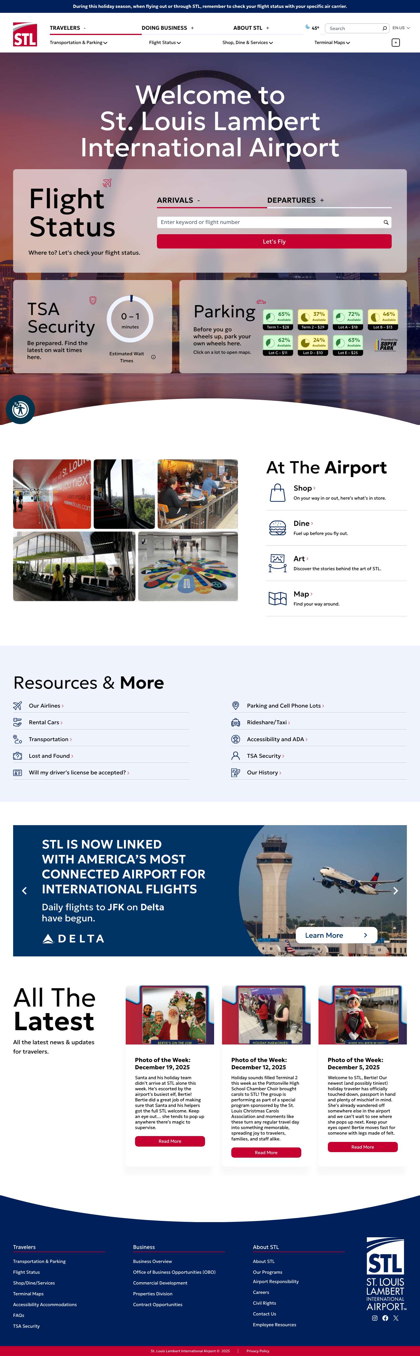 Home - St. Louis Lambert International Airport65% available37% available72% available46% available62% available24% available63% available - Full Screenshot