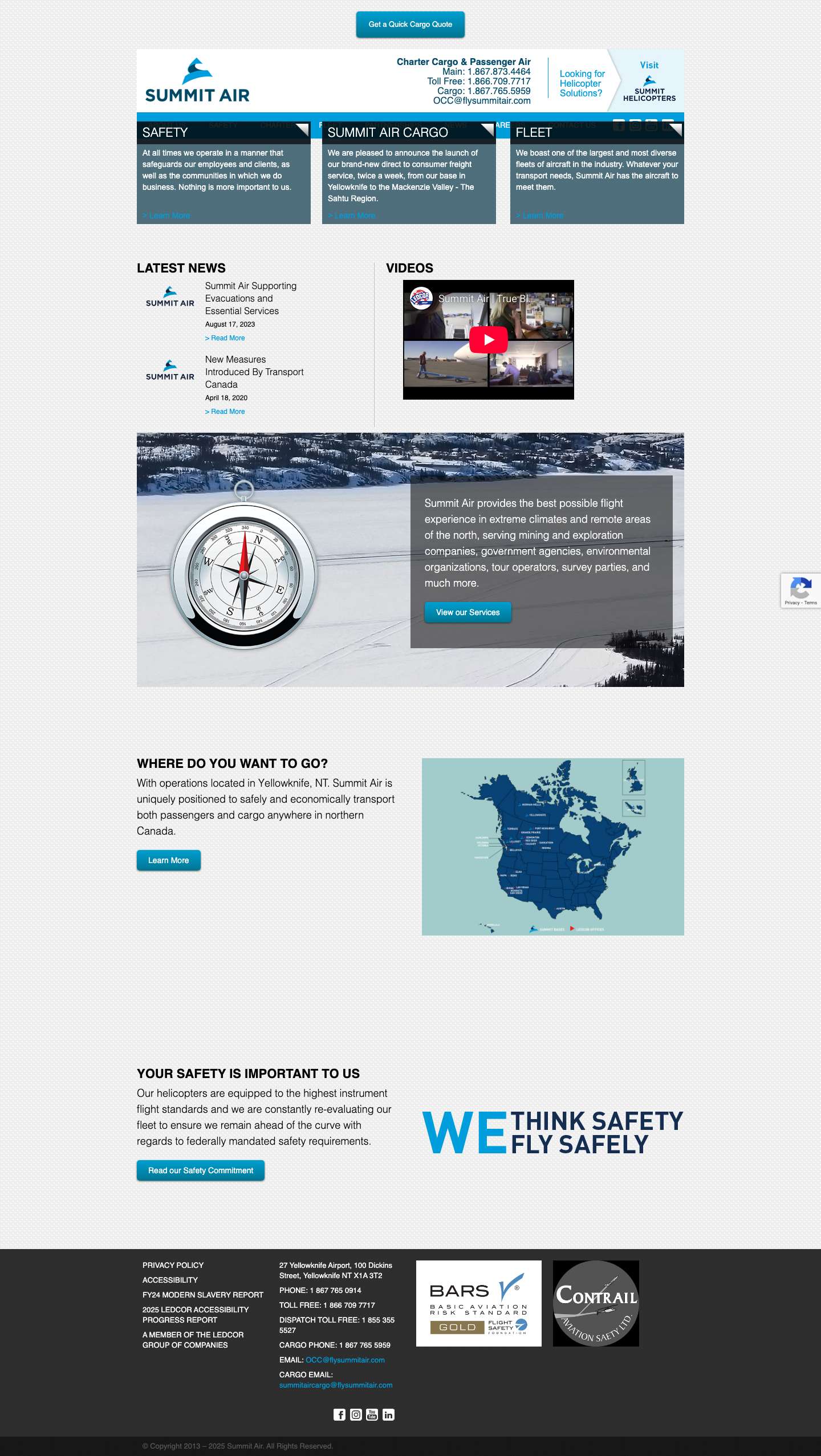 Charter Cargo and Passenger Aviation | Summit Air - Full Screenshot