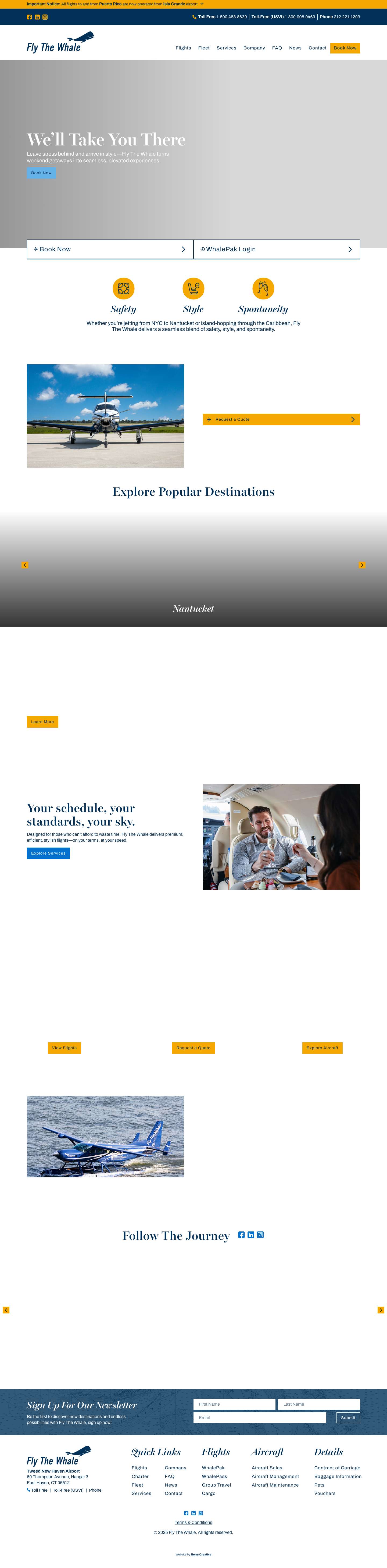 Fly The Whale | Seaplane Charters & Scheduled Flights - Full Screenshot