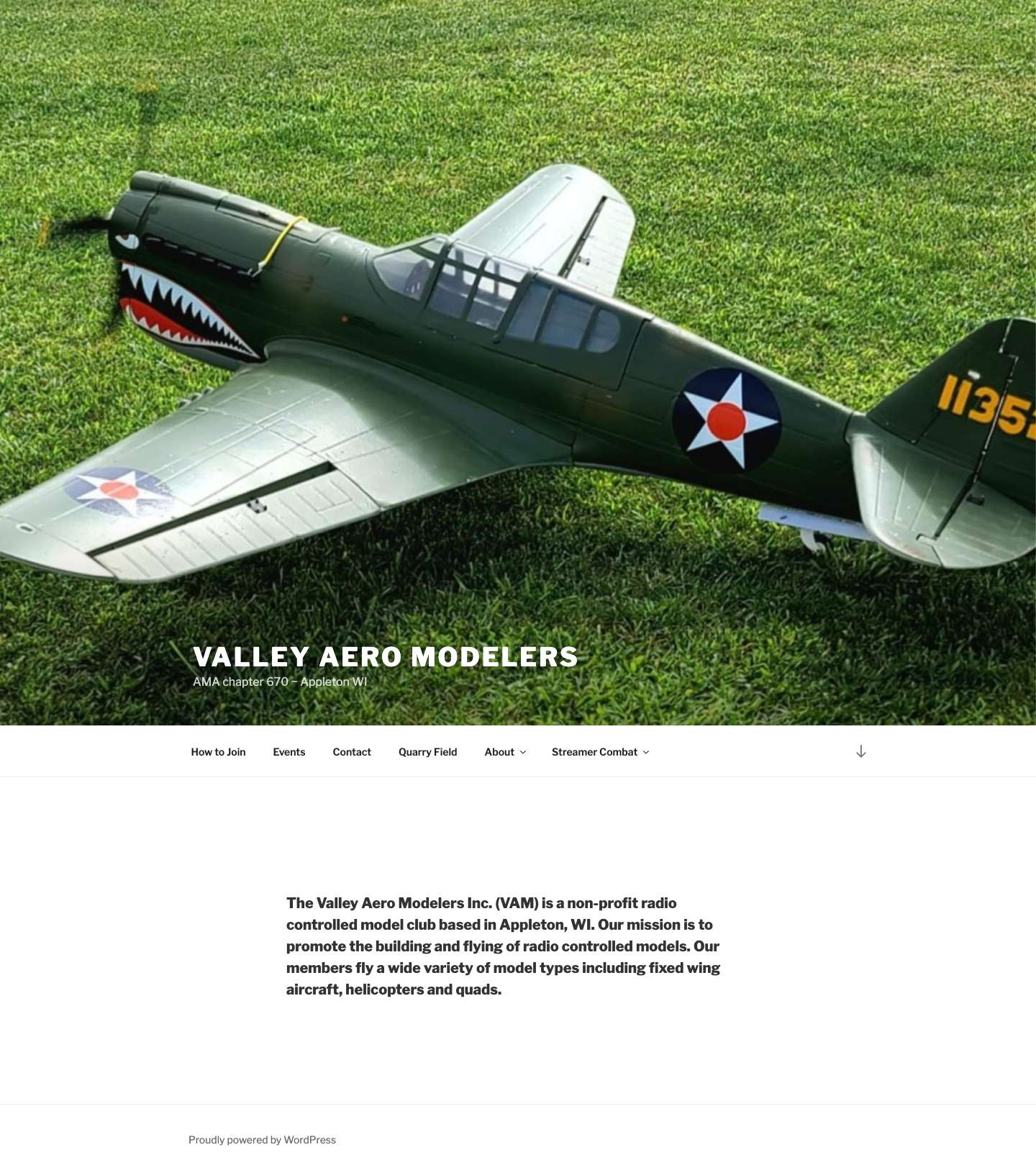 Valley Aero Modelers – AMA chapter 670 ~ Appleton WI - Full Screenshot