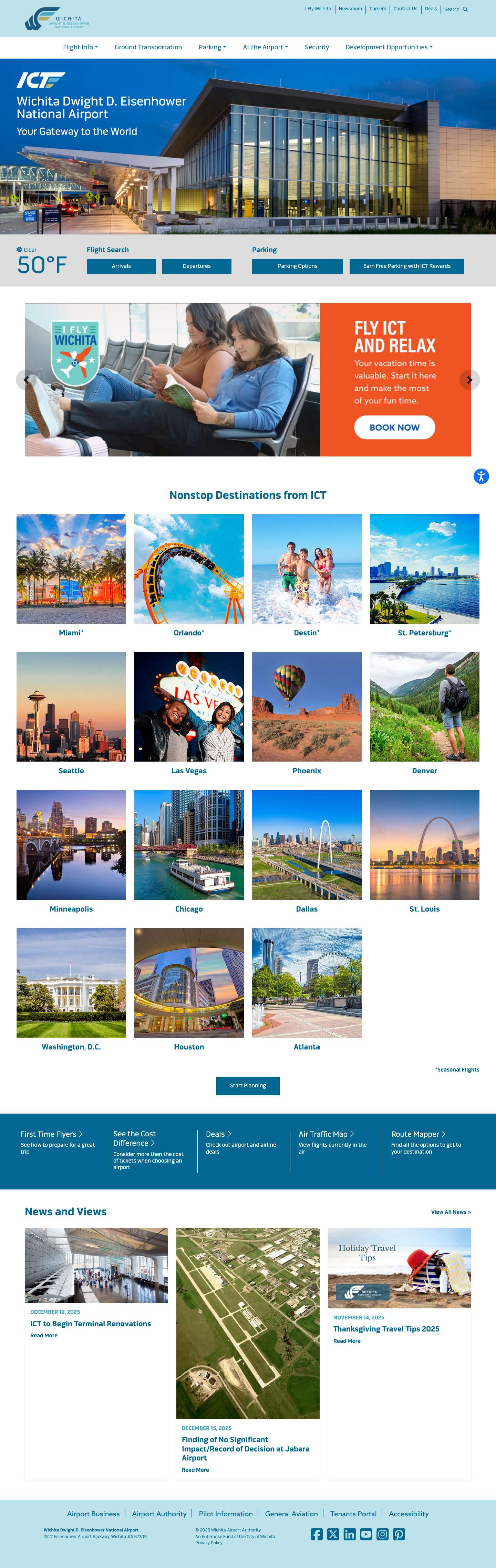 Wichita Dwight D. Eisenhower National Airport - ICT - Full Screenshot