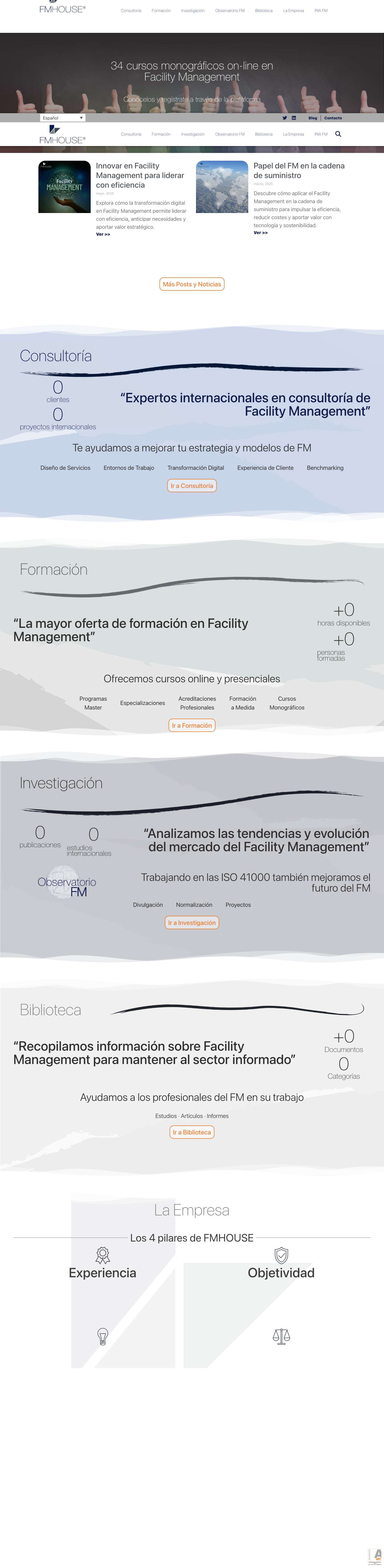 FMHOUSE Consultoría formación e investigación en Facility Management - Full Screenshot