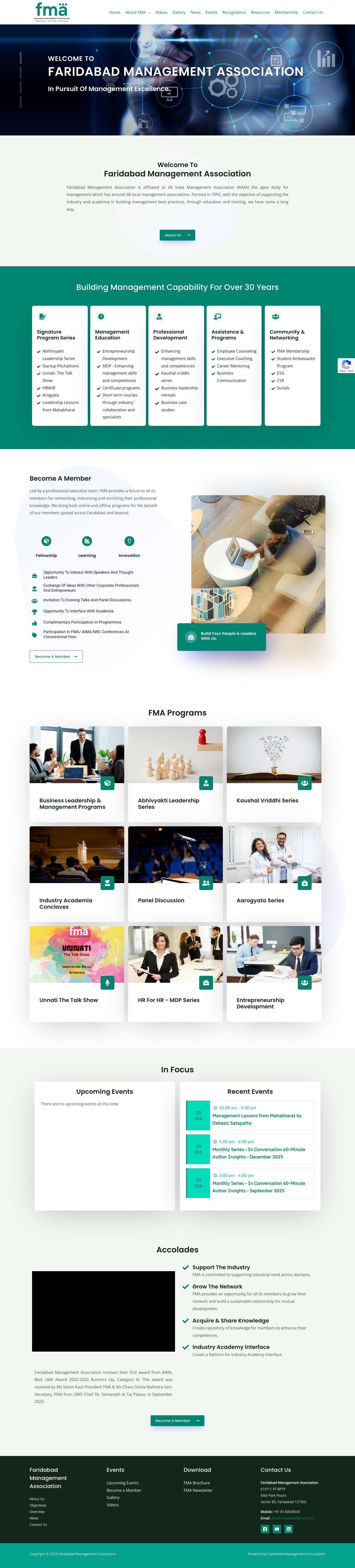 Faridabad Management Association – Faridabad Management Association - Full Screenshot
