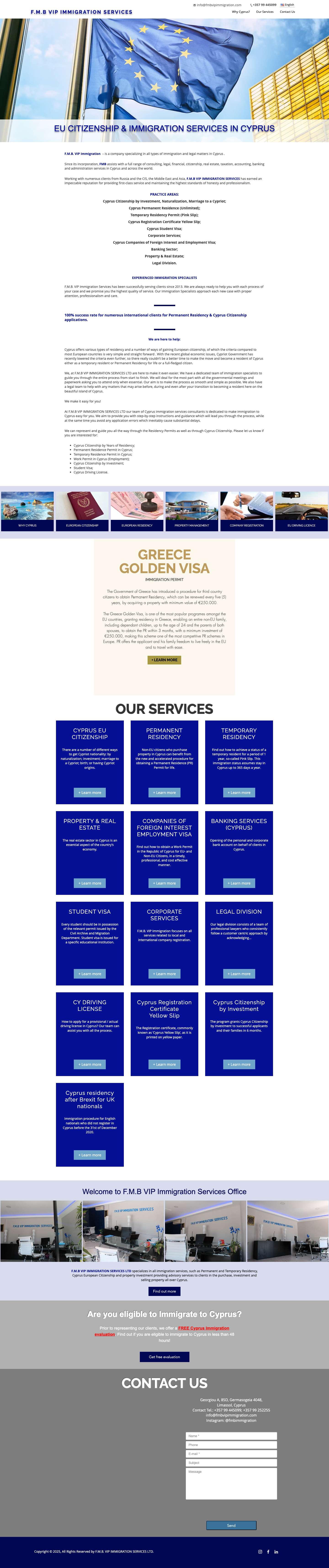 EU Citizenship - Cyprus Immigration [city type="4"] | FMB VIP Immigration Services - Full Screenshot