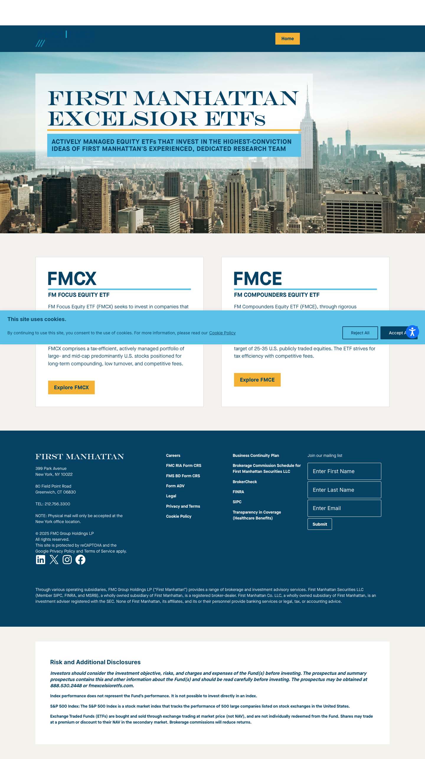 Home - First Manhattan Excelsior ETFs - Full Screenshot