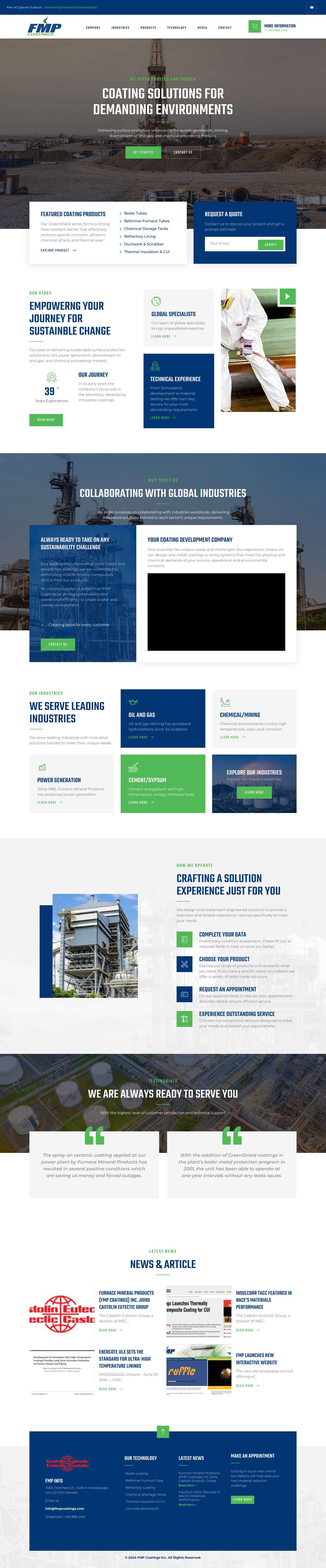 Home - Furnace Mineral Products - Full Screenshot