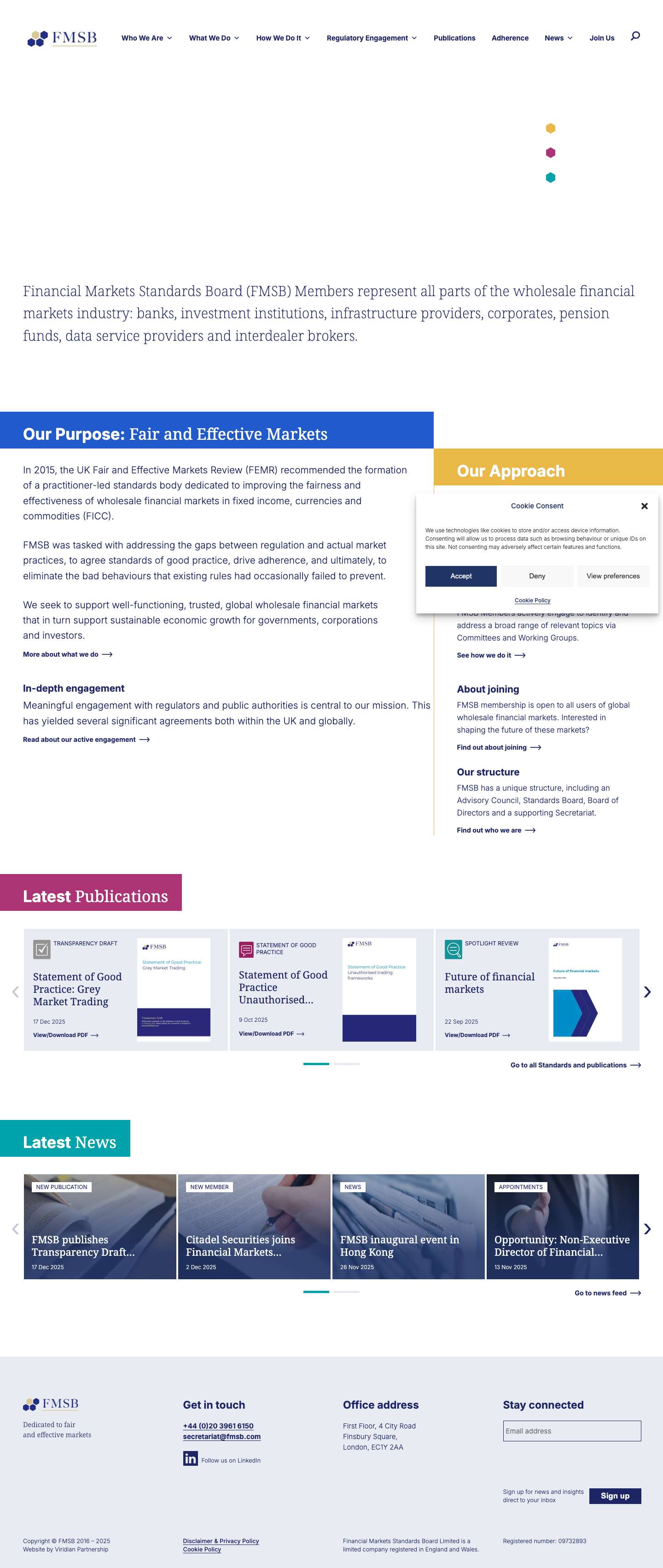 FMSB | Dedicated to Fair and Effective Markets - Full Screenshot