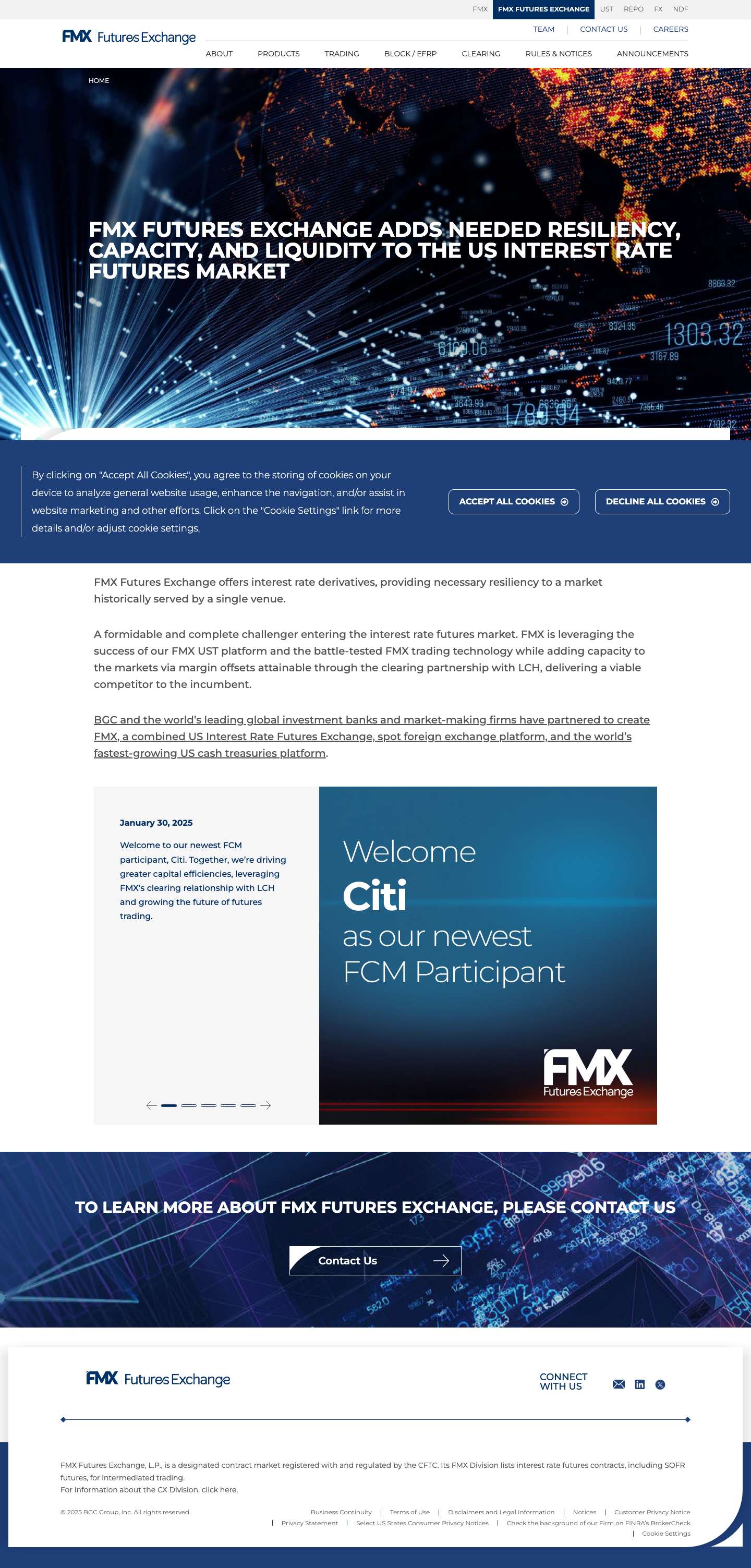 Home - FMX Futures Exchange | FMX Futures Exchange - Full Screenshot