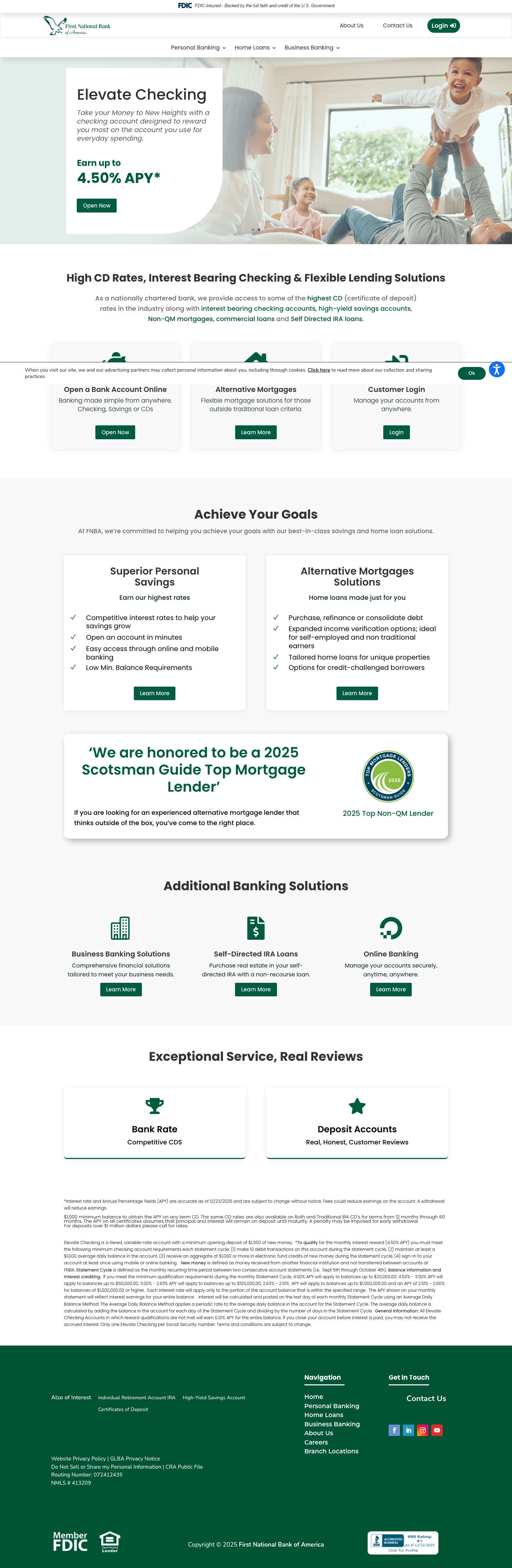 Home - First National Bank of America - Full Screenshot