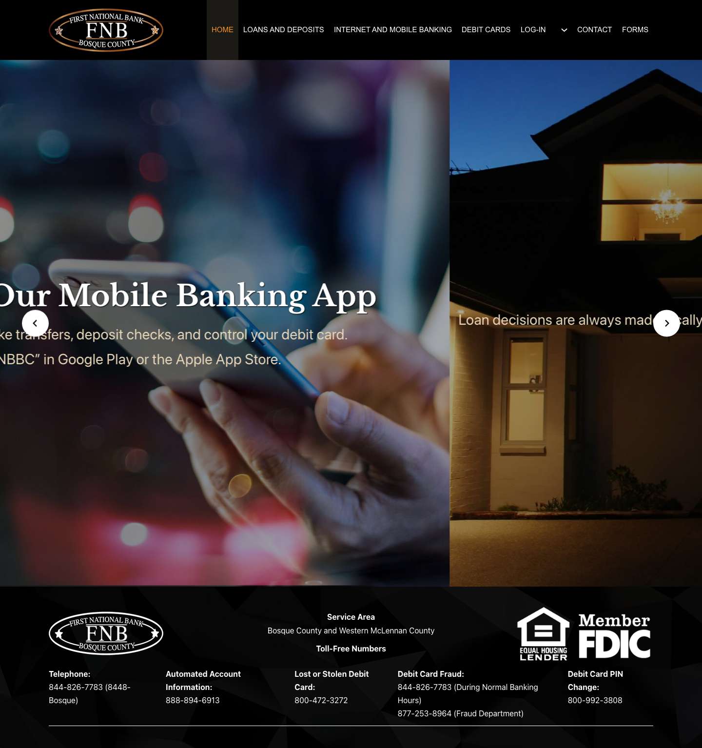 Community Bank | Bosque County, TX - Full Screenshot